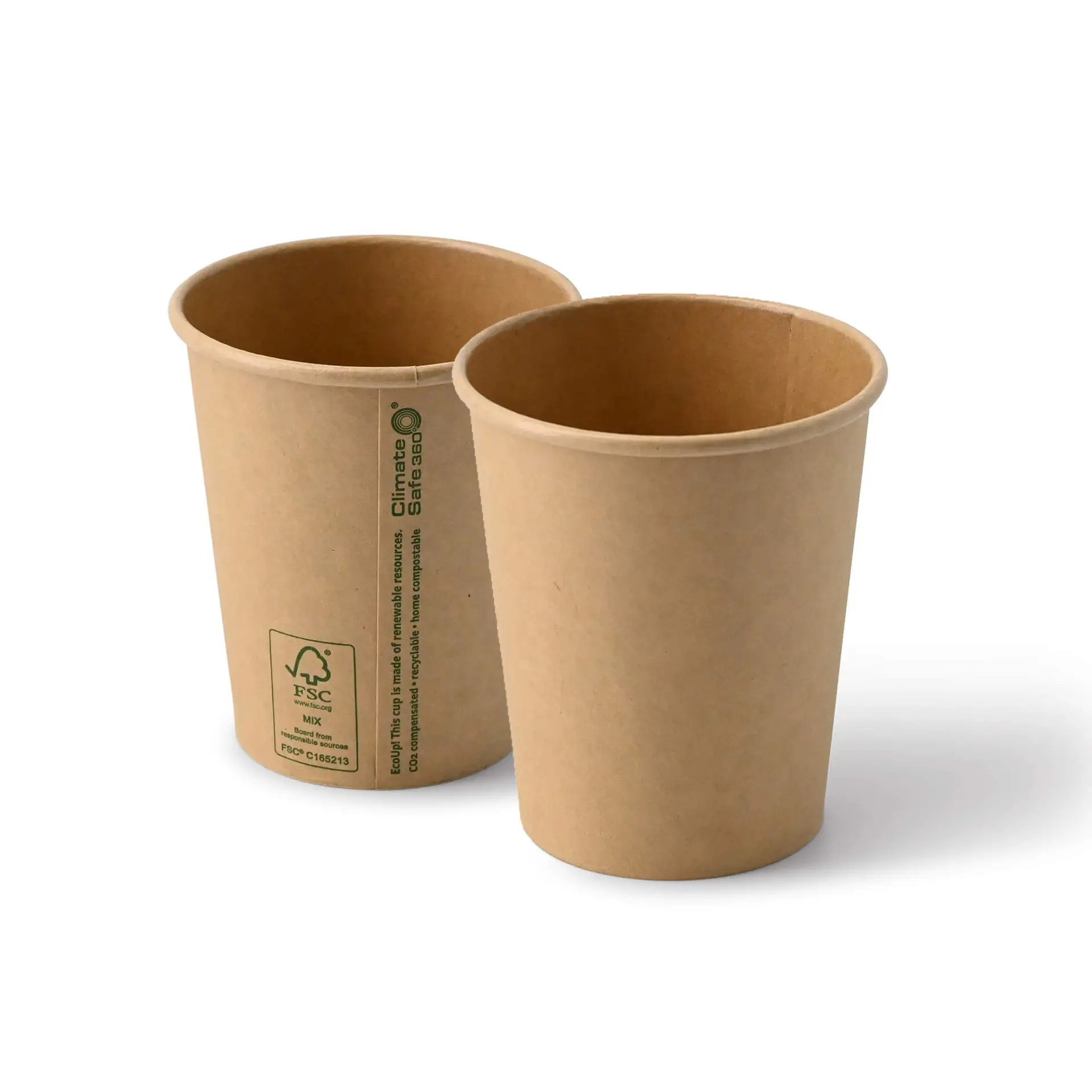 8 oz Paper cups single wall, Ø 80 mm, kraft