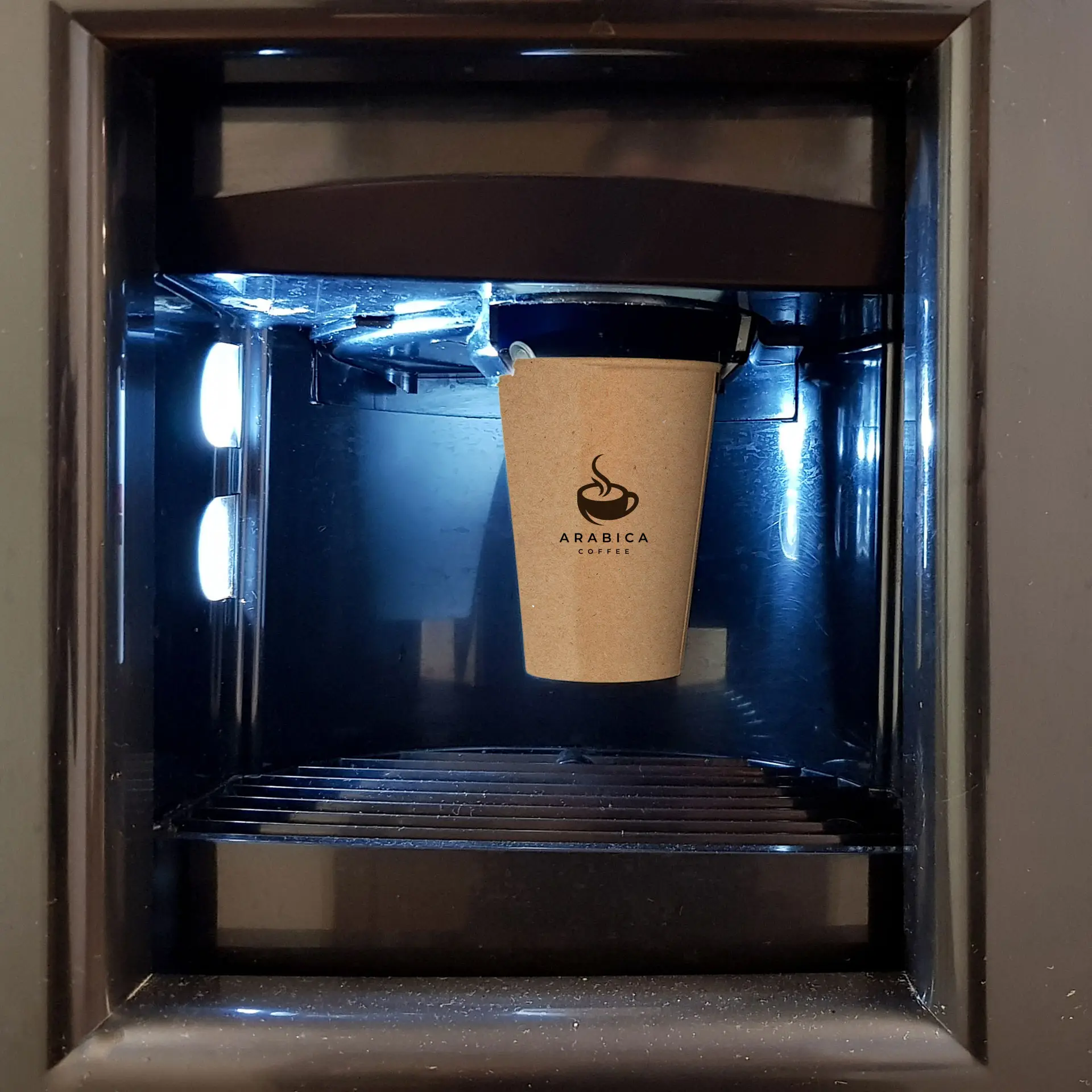 Pappbecher mit Logo (einwandig), 180 ml / 7 oz, braun, wasserbasierte Beschichtung