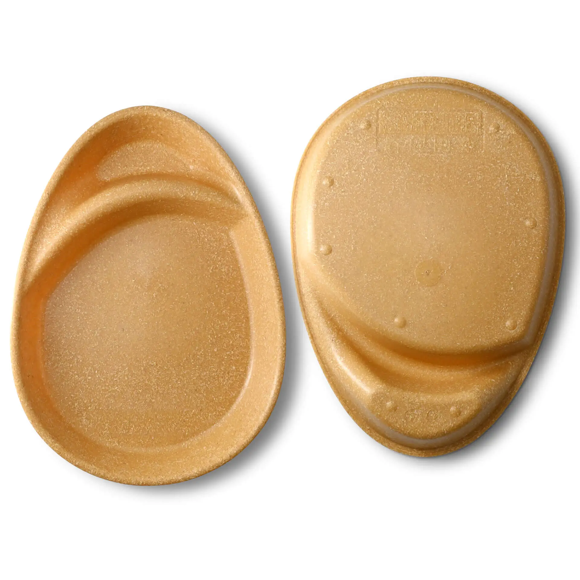 | 2 FÜR 1 | Mehrweg Menüteller "merways Plate" 27,5 x 20 x 3,5 cm, 2 Kammern, tropfenförmig, Karamell / braun