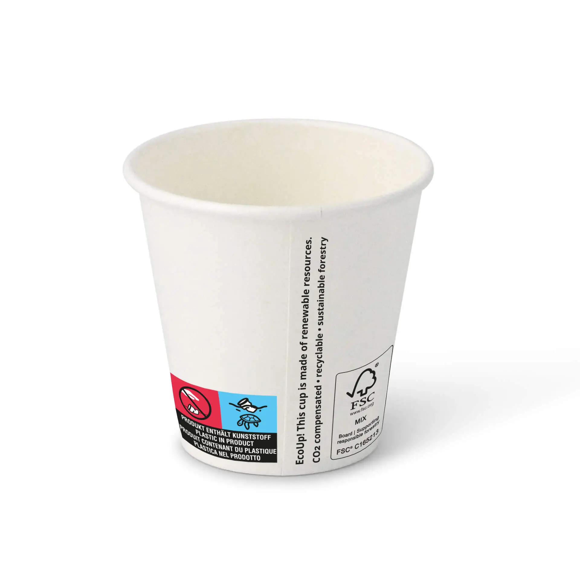 6 oz Paper cups (coated), Ø 80 mm, white