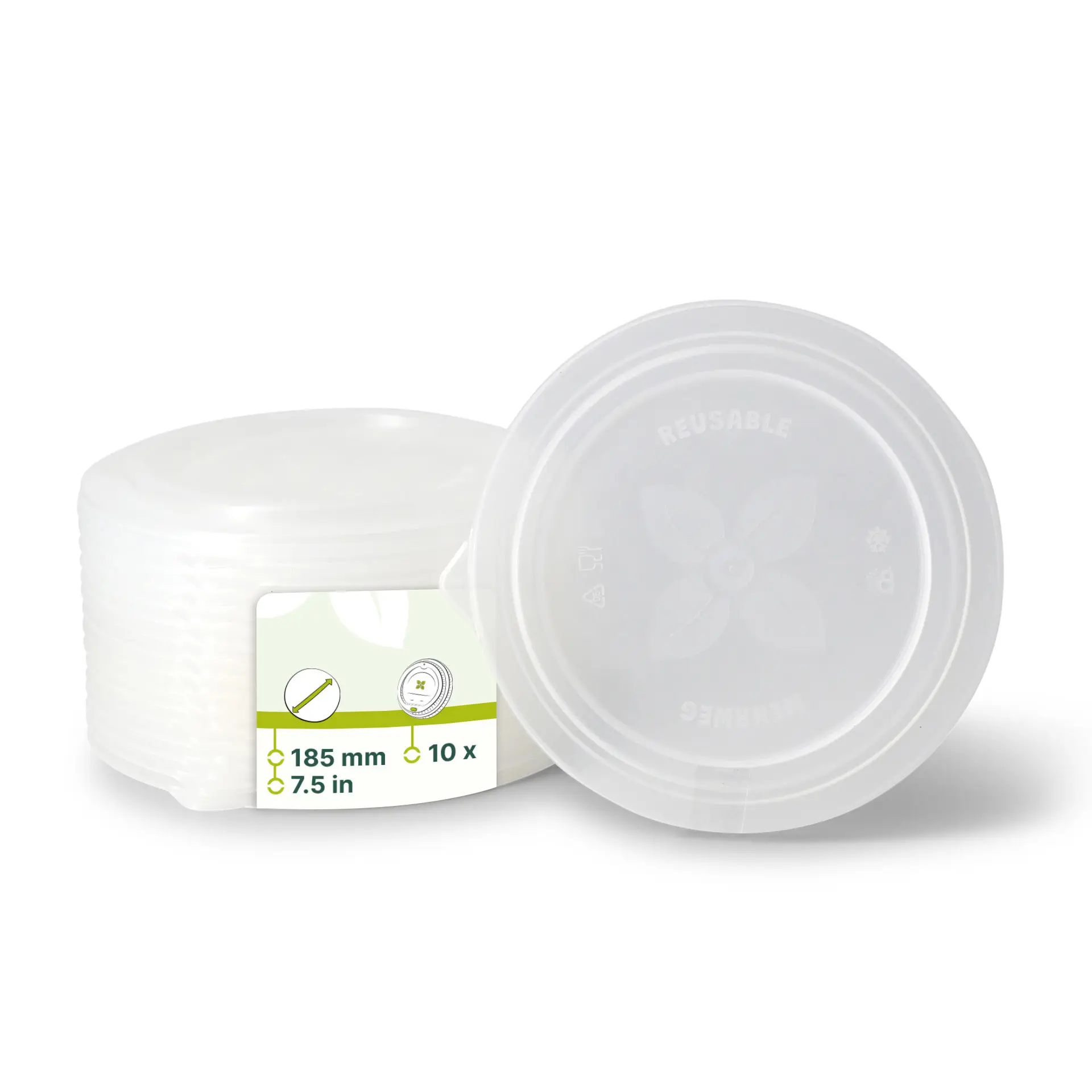 Reusable lids "merways Bowl" Ø 185 mm, PP, transparent Reusable lids "merways Bowl" Ø 185 mm, PP, transparent