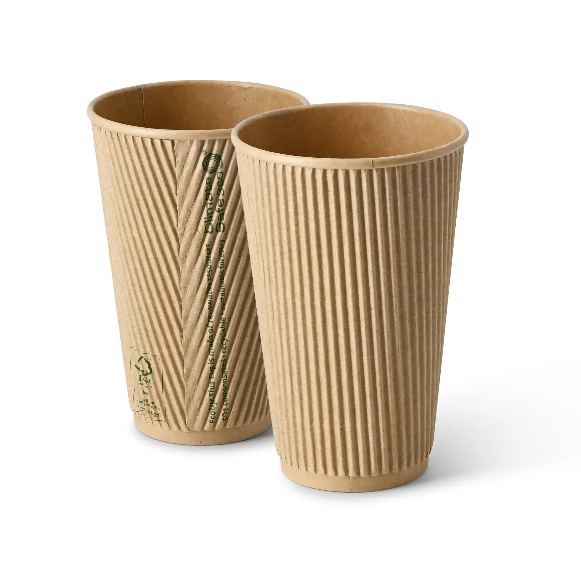 16 oz Takeaway coffee cups / Ripple cups, Ø 90 mm, kraft