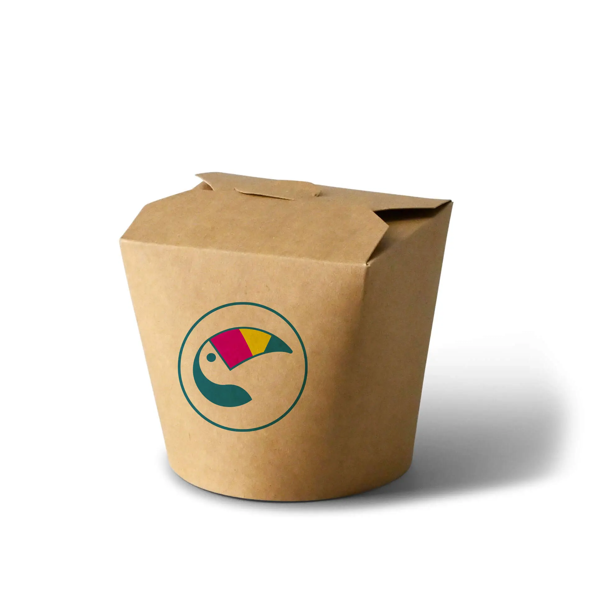 Nudelboxen bedruckt, 650 ml, braun, PLA-beschichtet