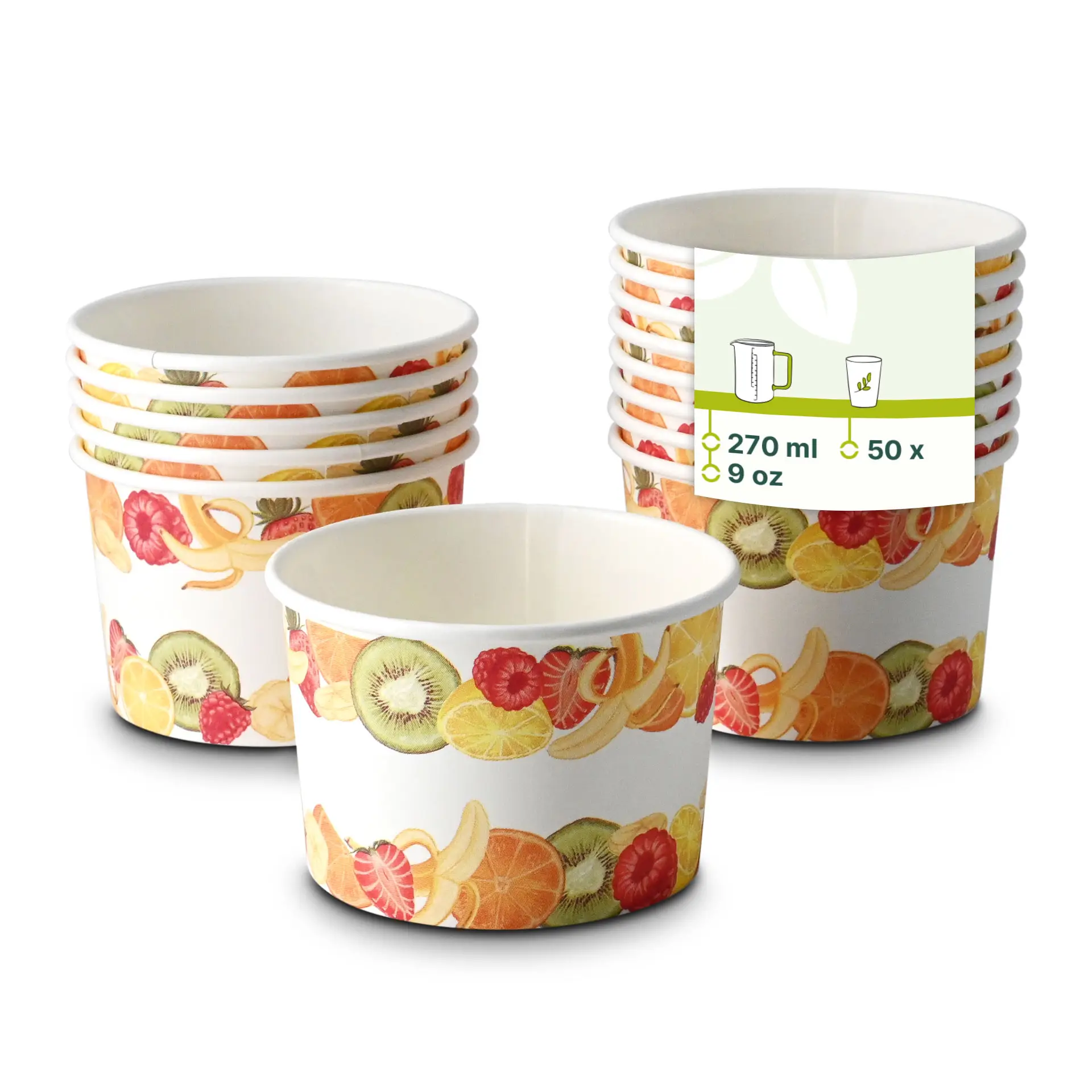 8 oz, max. 9.5 oz Paper cups ice cream XS (coated), Ø 92 mm, printed con30021-01-1-eisbecher-bedruckt-beschichtet-m-fruechte-200-ml-max-270-ml-92-mm