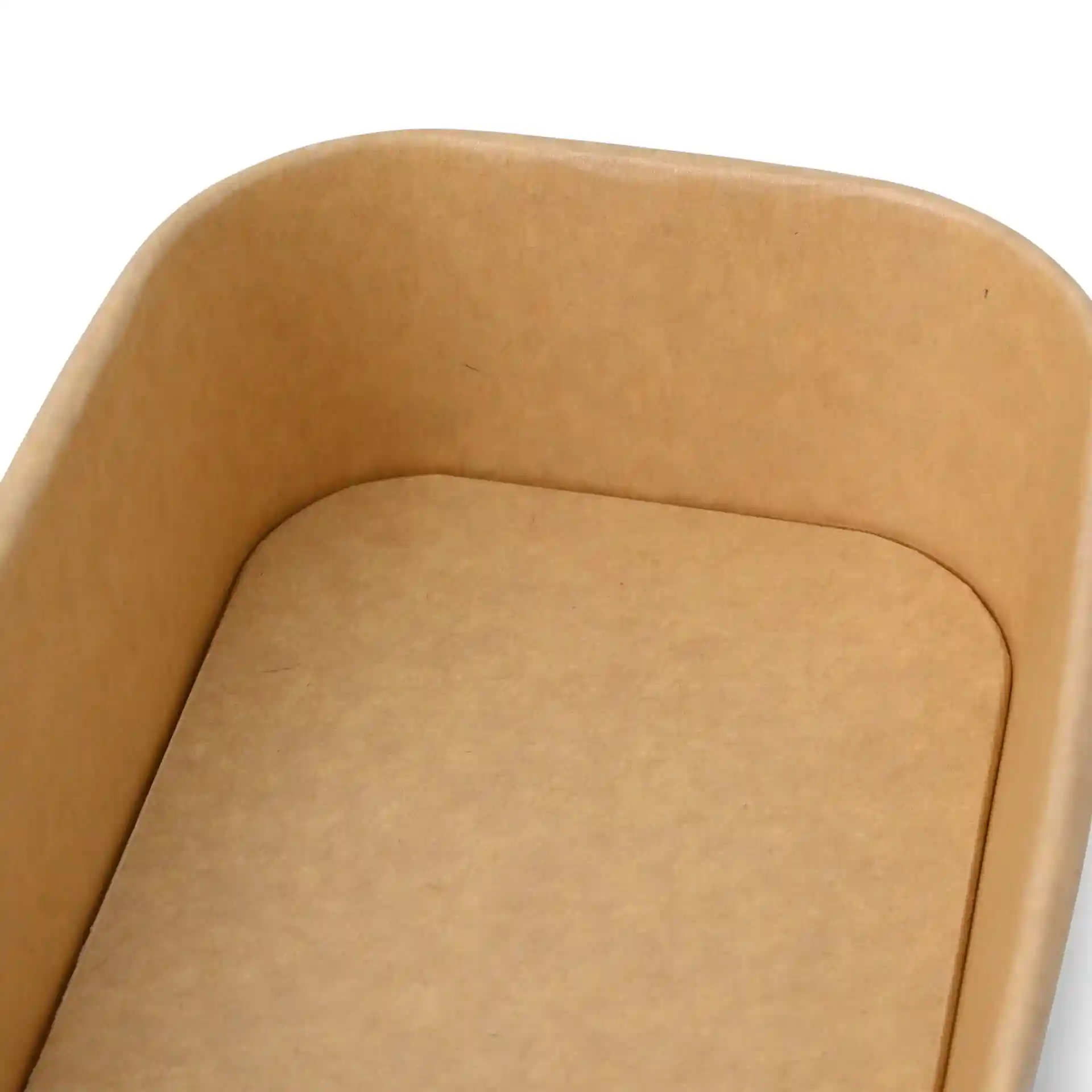 Rectangular brown cardboard food container with a smooth interior, measuring 17.5 x 12.5 x 5.5 cm.