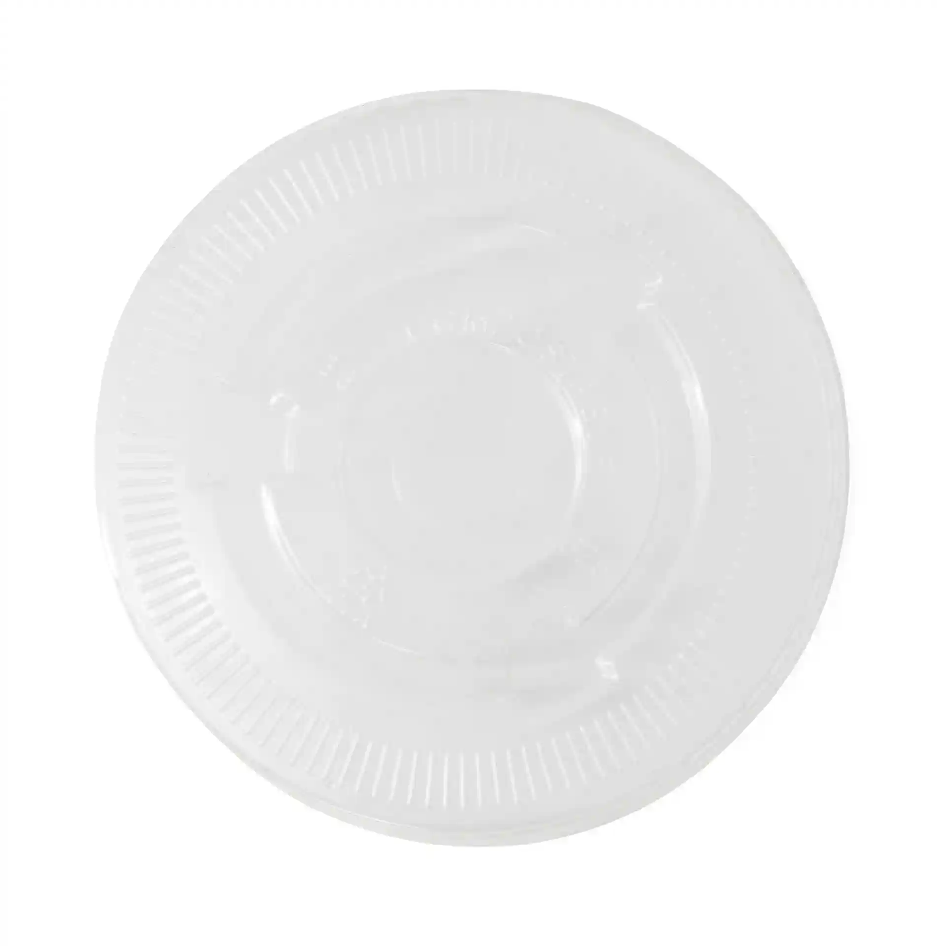 Clear flat lid with a diameter of 95 mm and a cross straw slot.
