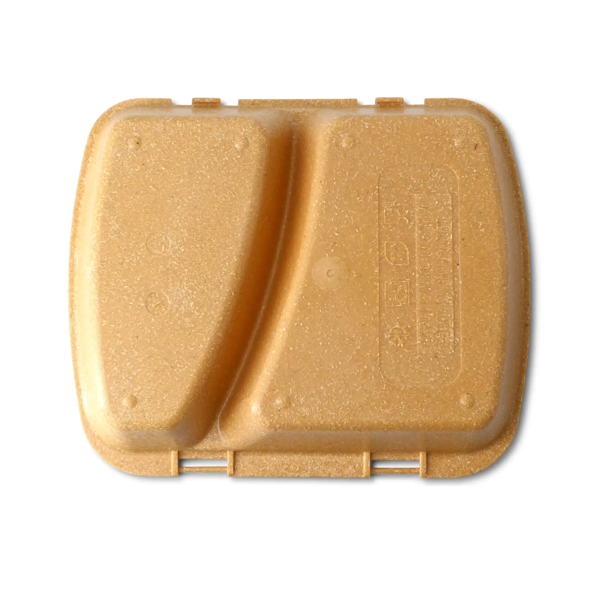 | 2 FÜR 1 | Mehrweg Menübehälter "merways Box" 24,5 x 20 x 4,5 cm, 2 Kammern, HP4/2, Karamell / braun