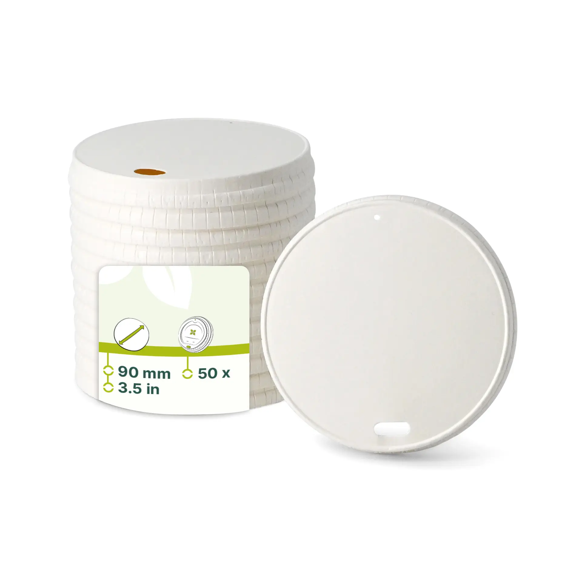 Paper lids Ø 90 mm, white, drink opening dhd045881-papierdeckel-90-mm-weiss-trinkoeffnung