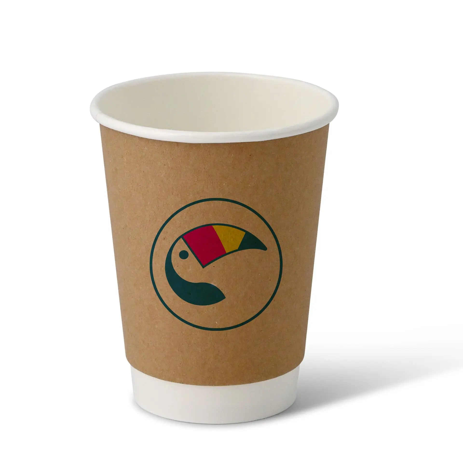 Custom Printed Paper Cups (Double-Walled) 300 ml / 12 oz, double-walled, brown / white, matt, PLA coating
