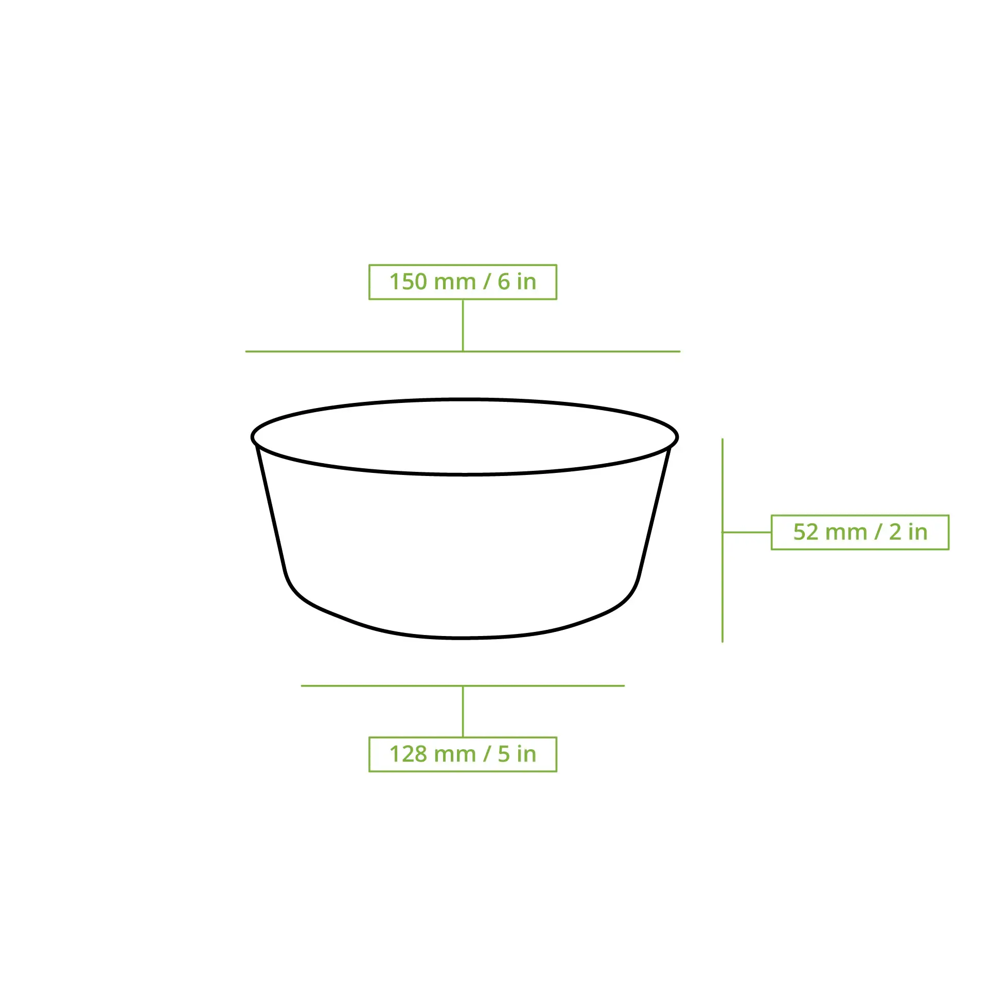 Paper bowls (coated) / Salad bowls 400 ml, Ø 150 mm, white, round (650 ml max. volume)