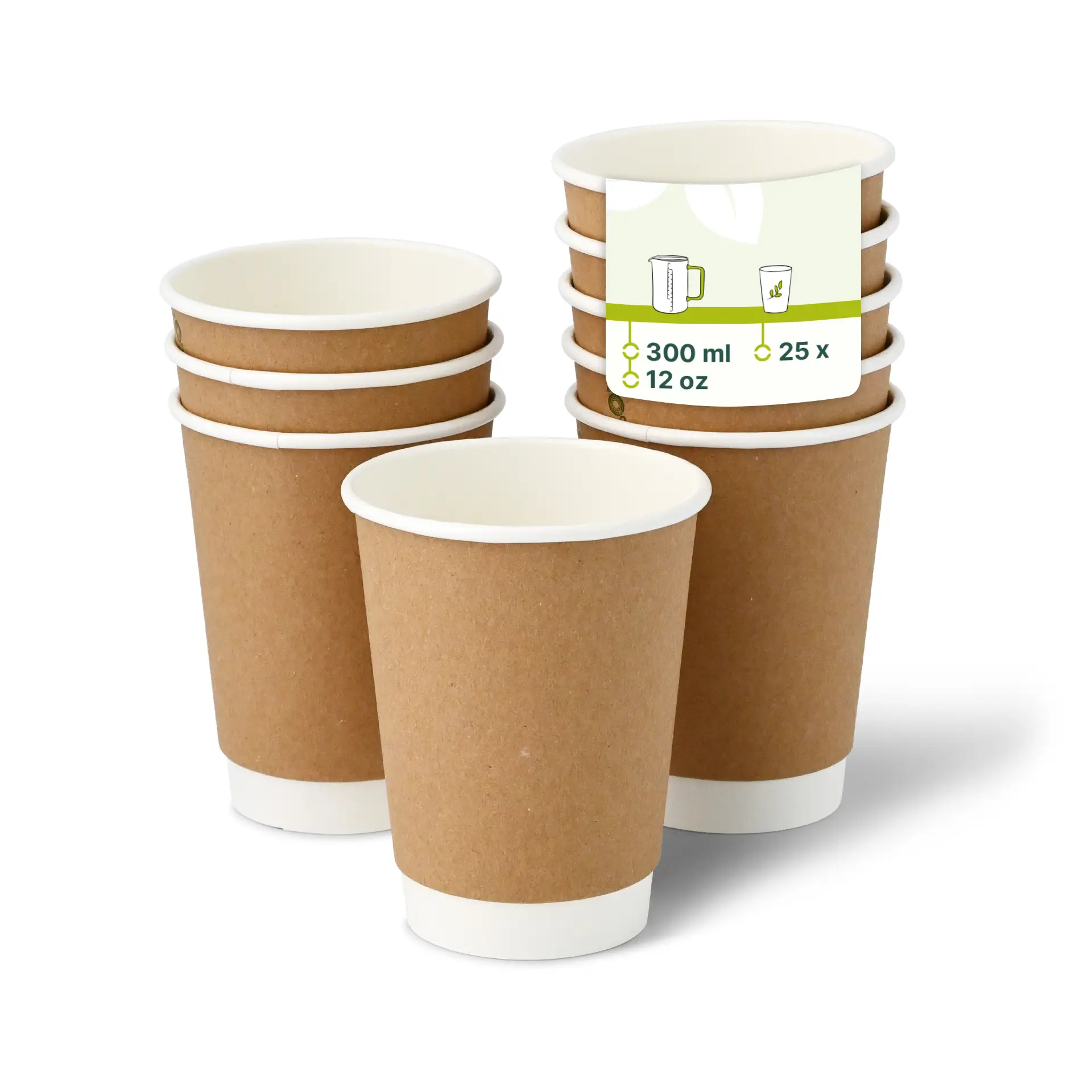 Coffee cup, cardboard, 12 oz, Ø 90 mm, brown