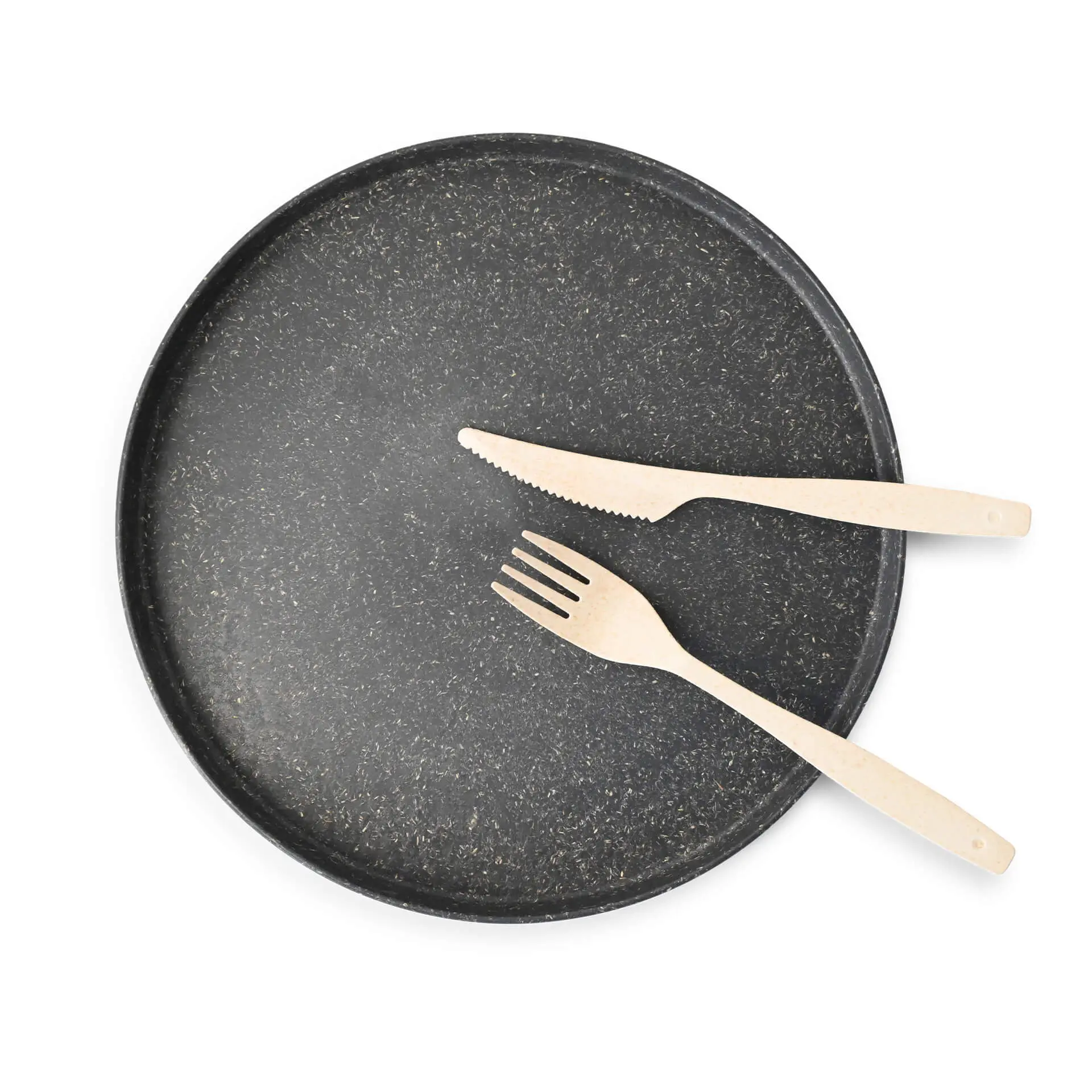 Reusable plates "merways Plate" Ø 24 cm, round, pepper / grey Reusable plates "merways Plate" Ø 24 cm, round, pepper / grey