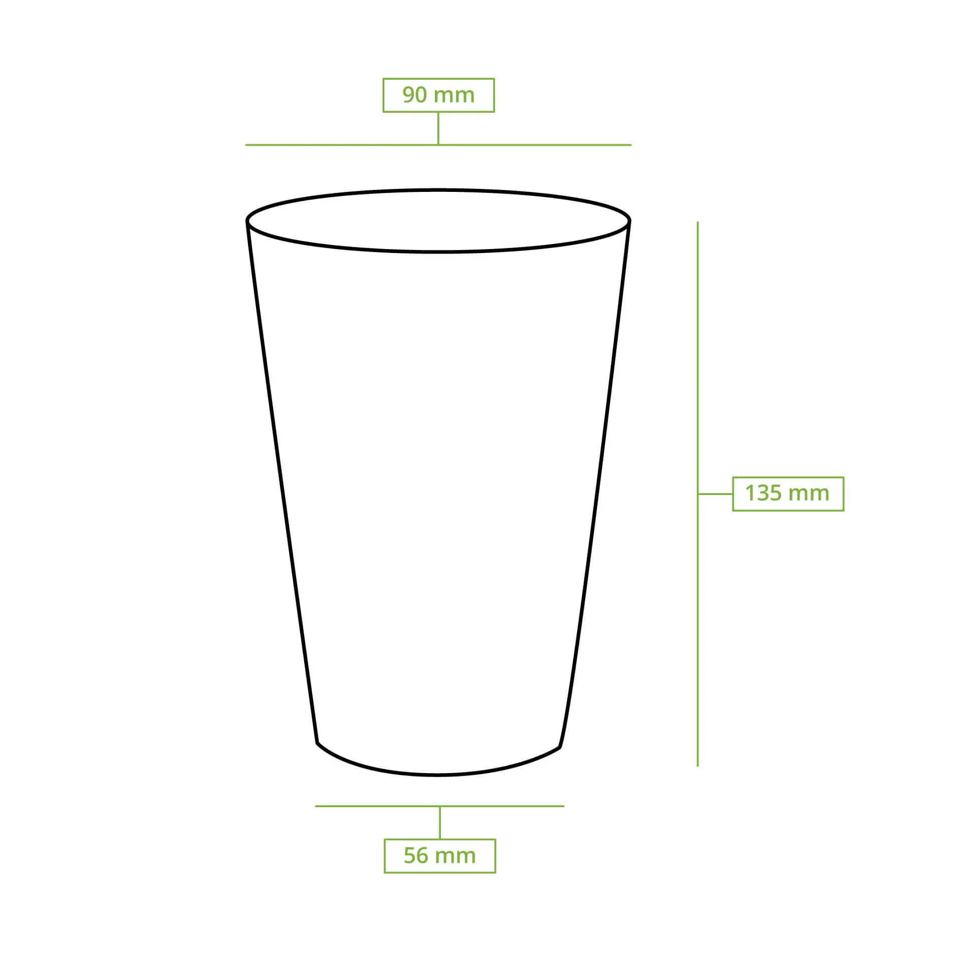 Pappbecher 400 ml / 16 oz, Ø 90 mm, weiß