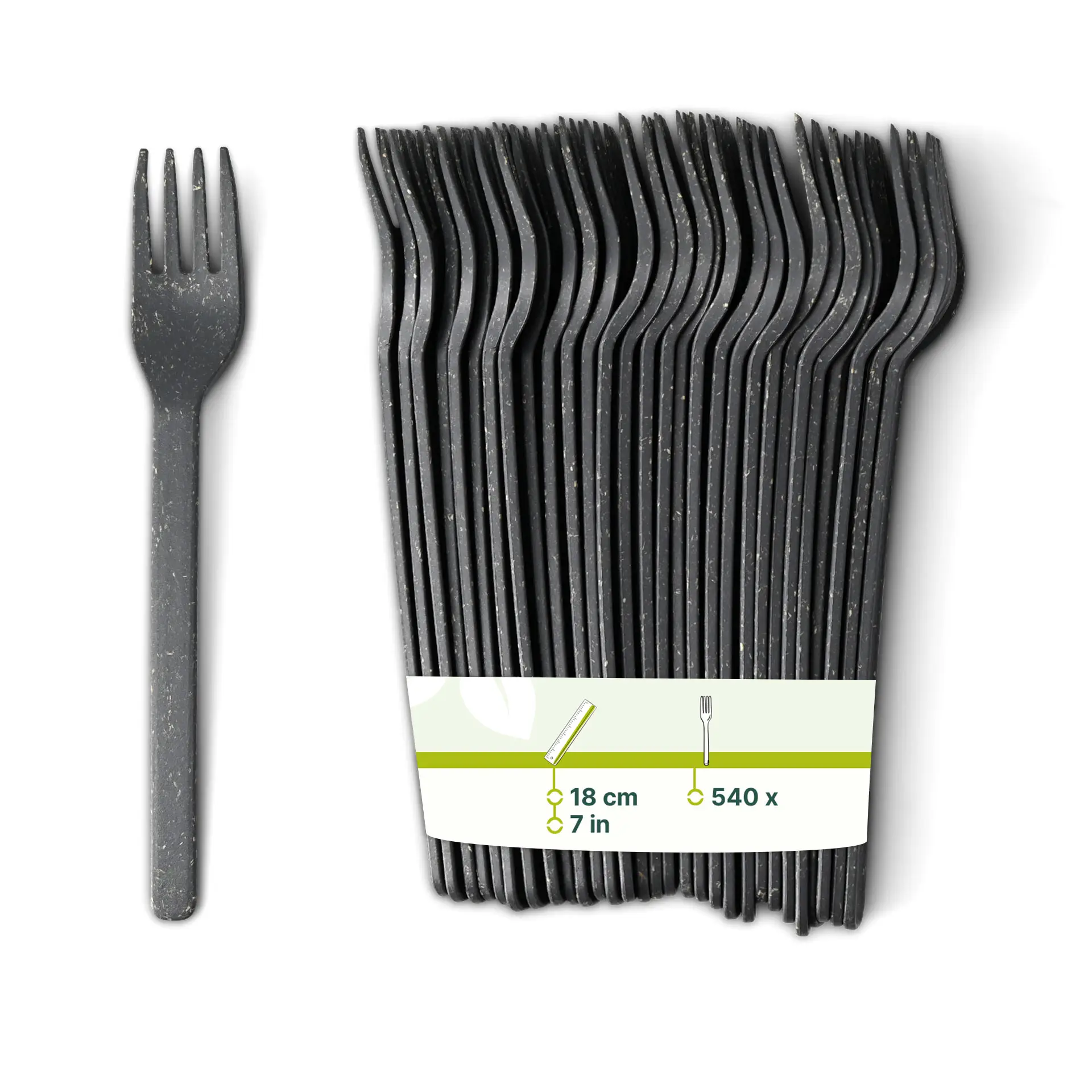 Mehrweg Gabeln "merways Cutlery" 18 cm, Pfeffer / grau