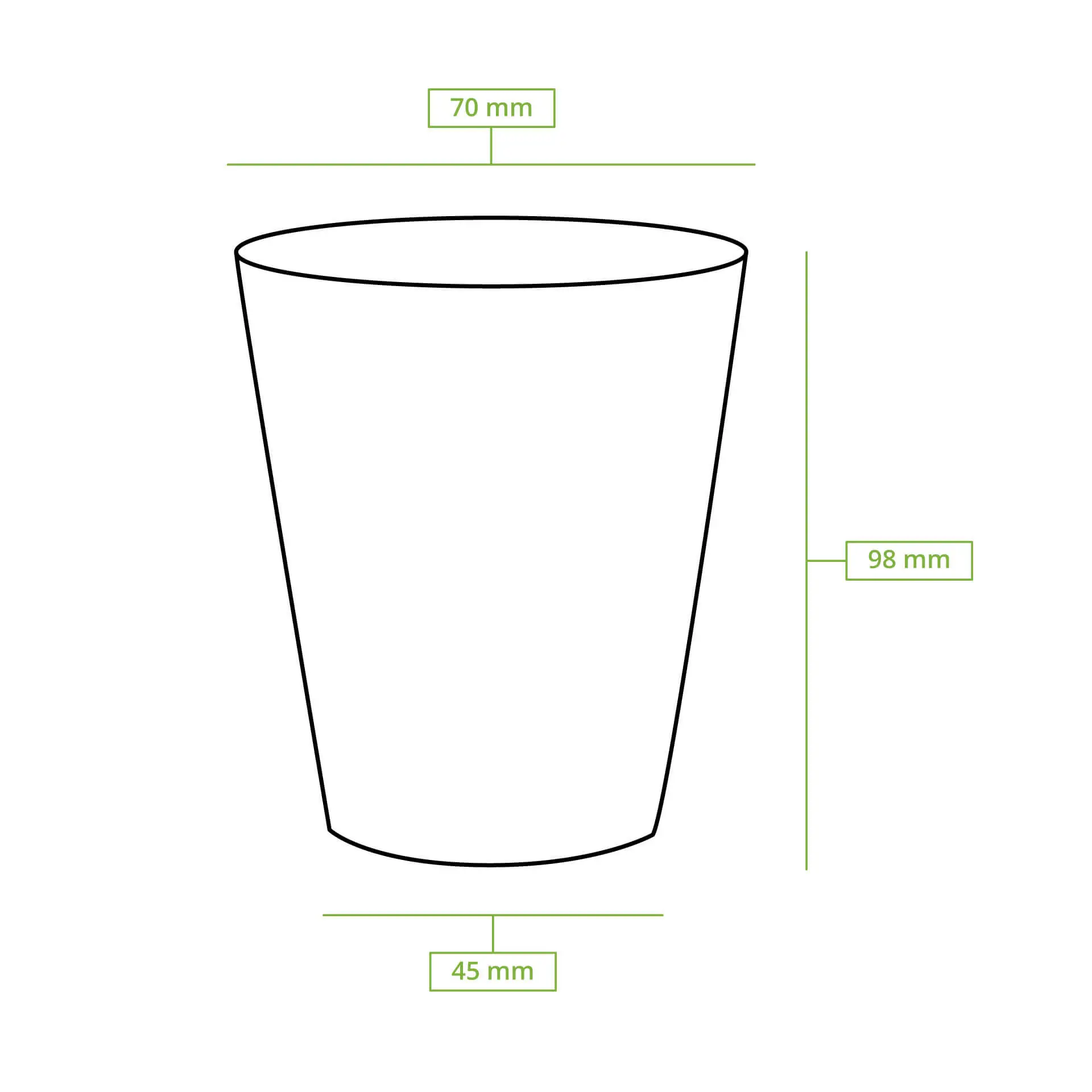 Automaten Becher "EcoUp©"- Icons, 180 ml / 7,5 oz, Ø 70 mm, einwandig, weiß, PLA-beschichtet