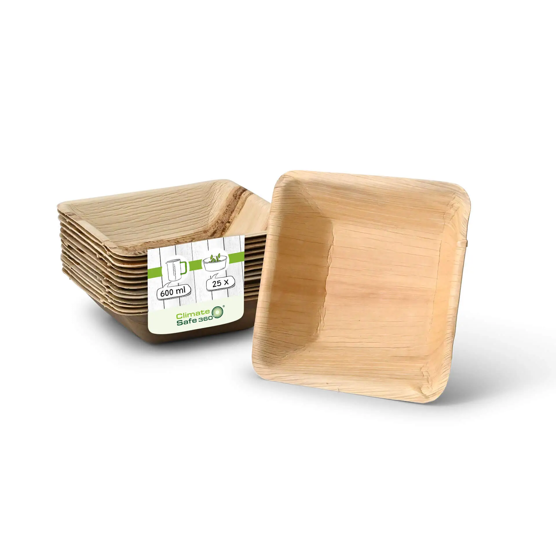 Palm leaf bowls "Palmware®" 600 ml, square Palm leaf bowls "Palmware®" 600 ml, square