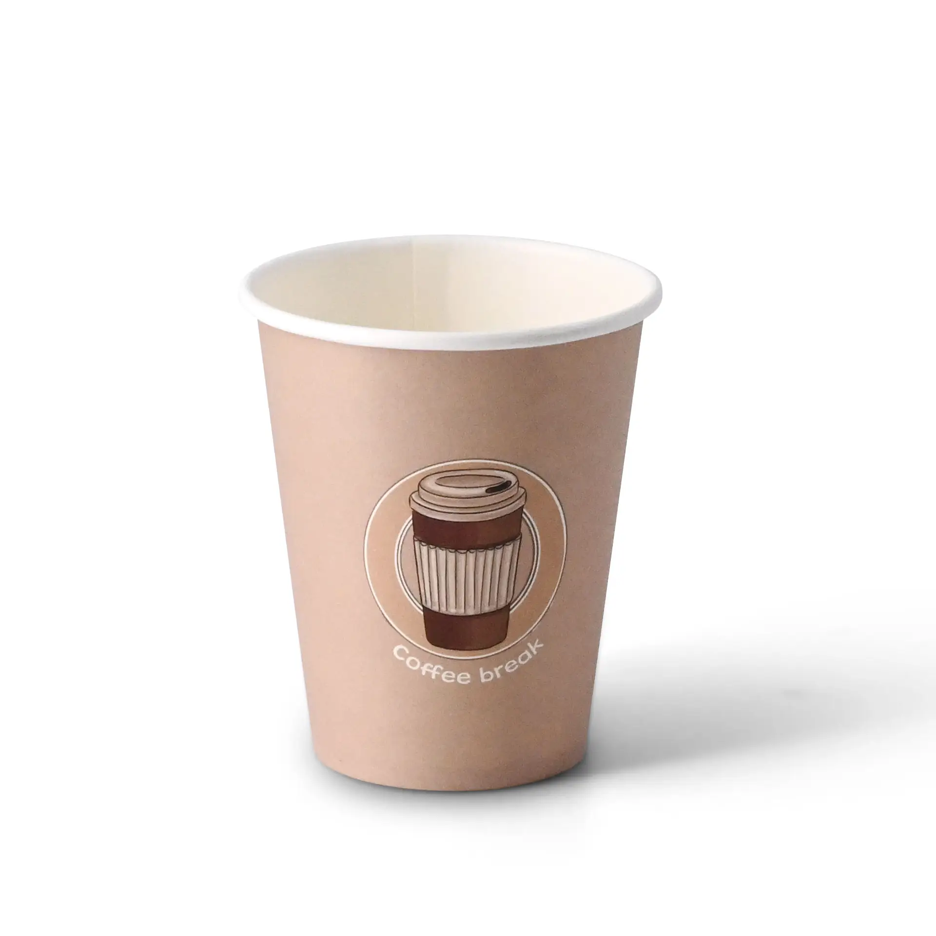 Pappbecher bedruckt "Coffeebreak" (beschichtet) 200 ml / 8 oz, Ø 80 mm, weiß