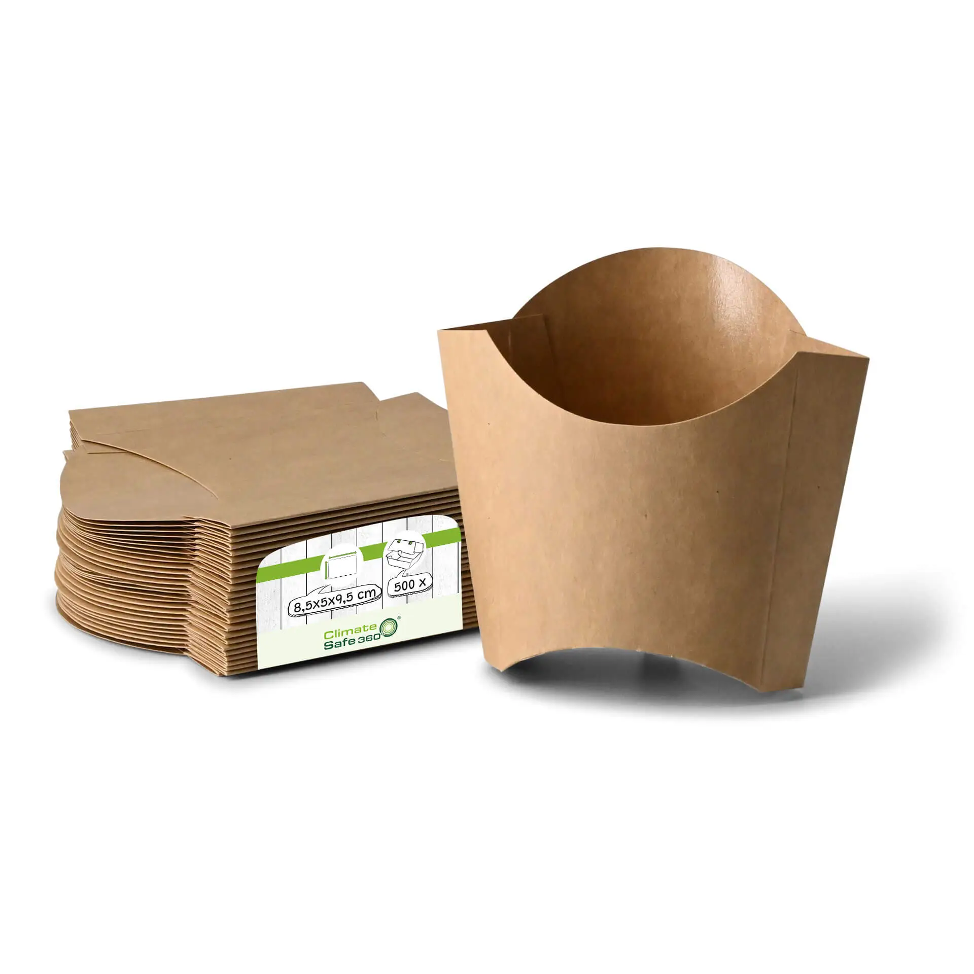 Cardboard chips scoops 8.5 x 5 x  9.5 cm, kraft