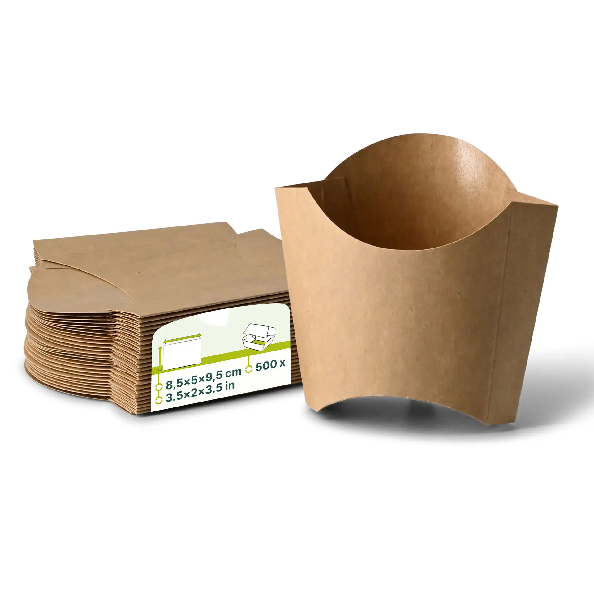 Cardboard chips scoops 8.5 x 5 x  9.5 cm, kraft Cardboard chips scoops 8.5 x 5 x  9.5 cm, kraft