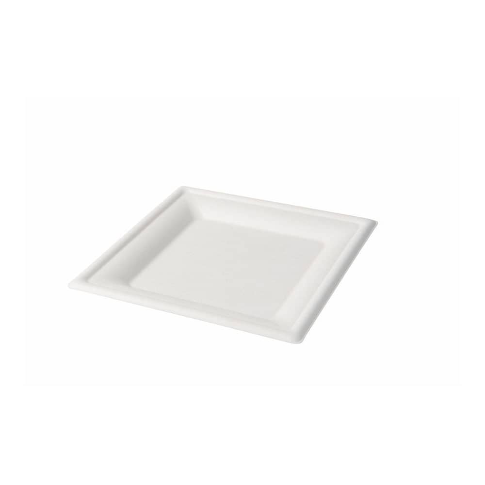 Zuckerrohr-Teller 20 x 20 cm, quadratisch