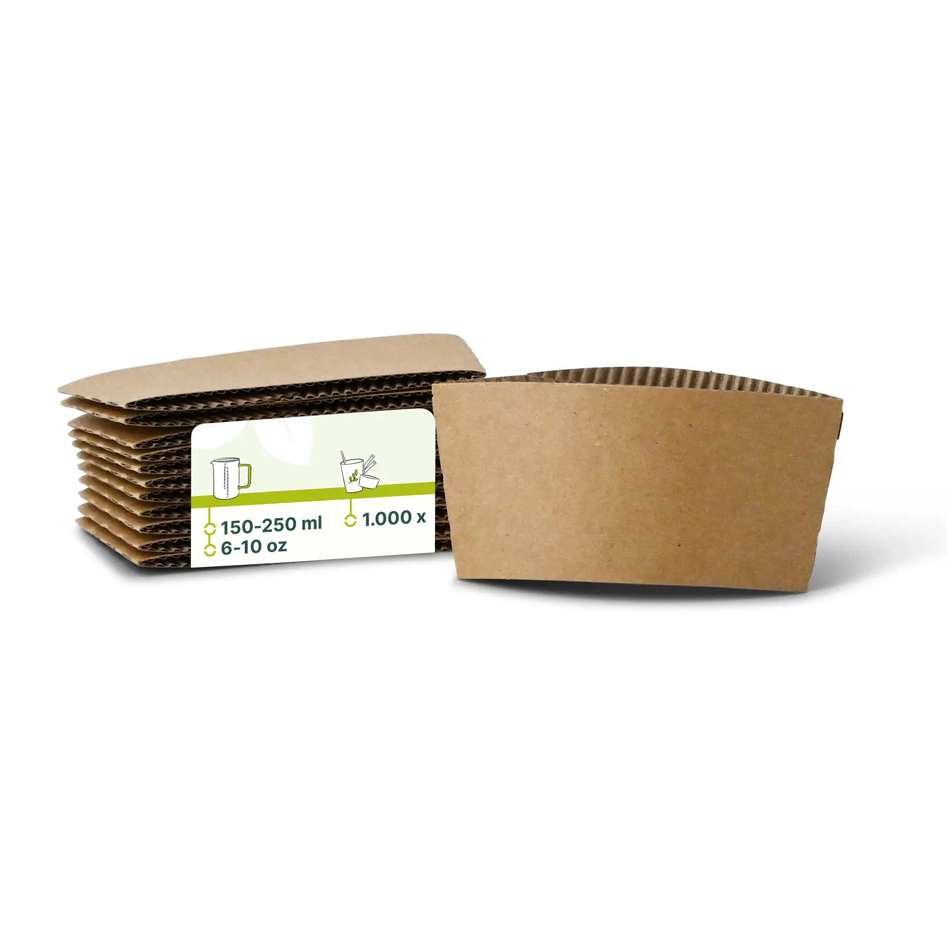 Cardboard sleeves for 6 / 8 / 10 oz paper cups, kraft Cardboard sleeves for 6 / 8 / 10 oz paper cups, kraft
