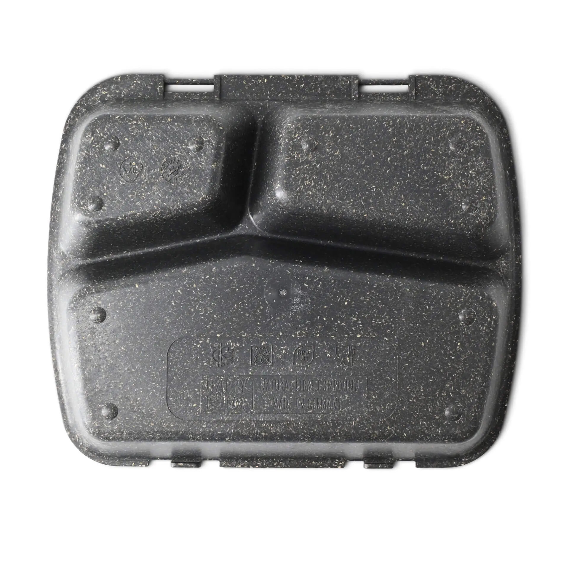 Reusable meal container "merways Box" 24.5 x 20 x 4.5 cm, 3 compartments, HP4/3, pepper / grey dfc008531-mehrweg-menue-behaelter-merways-box-245-x-20-x-45-cm-3-kammern-hp43-pfeffer-grau-3