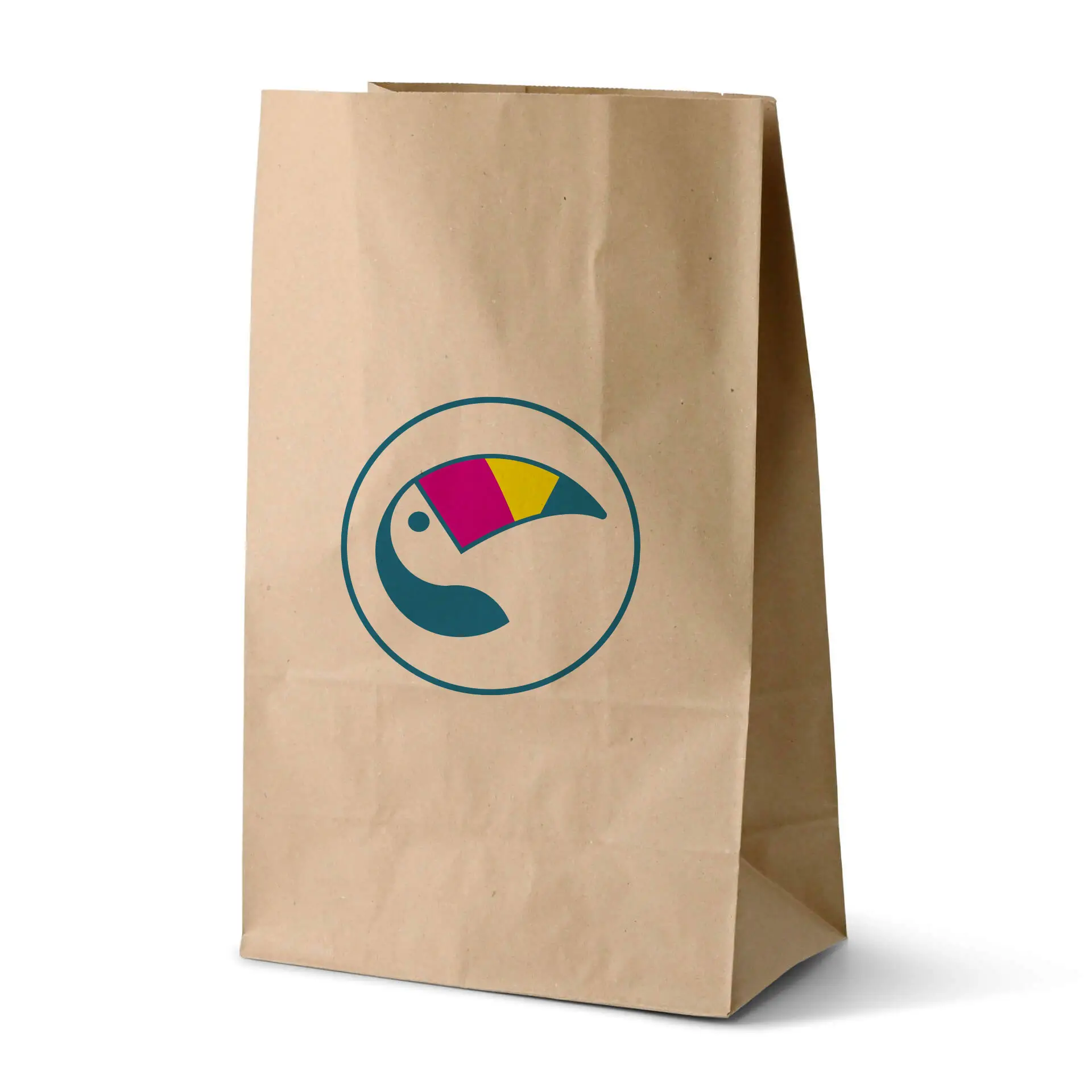 Papiertaschen bedrucken (ohne Henkel), M - 22 x 12 x 36 cm, braun