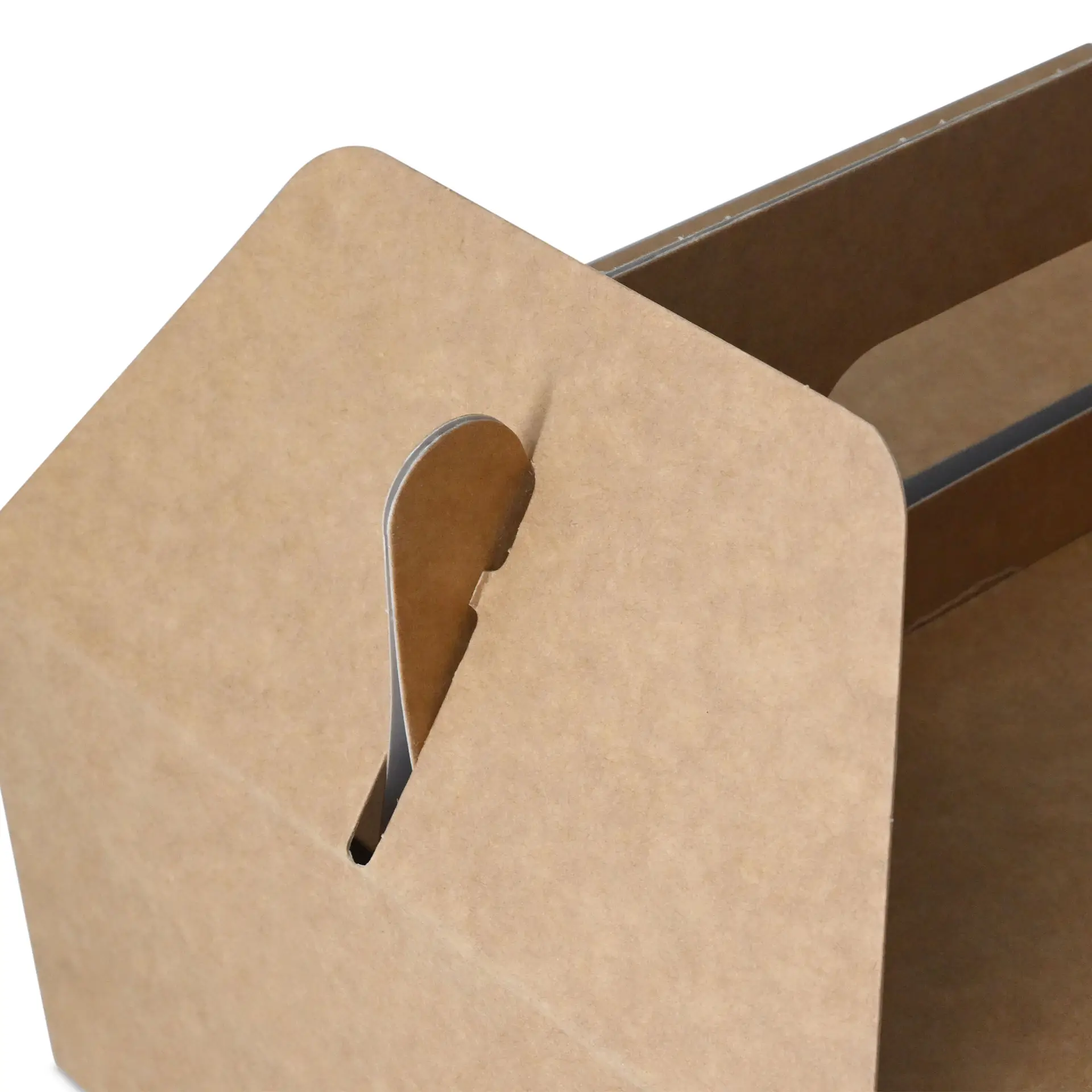 Kuchenbox aus Pappe mit Griff M, 21 x 16 x 9 cm, braun, faltbar