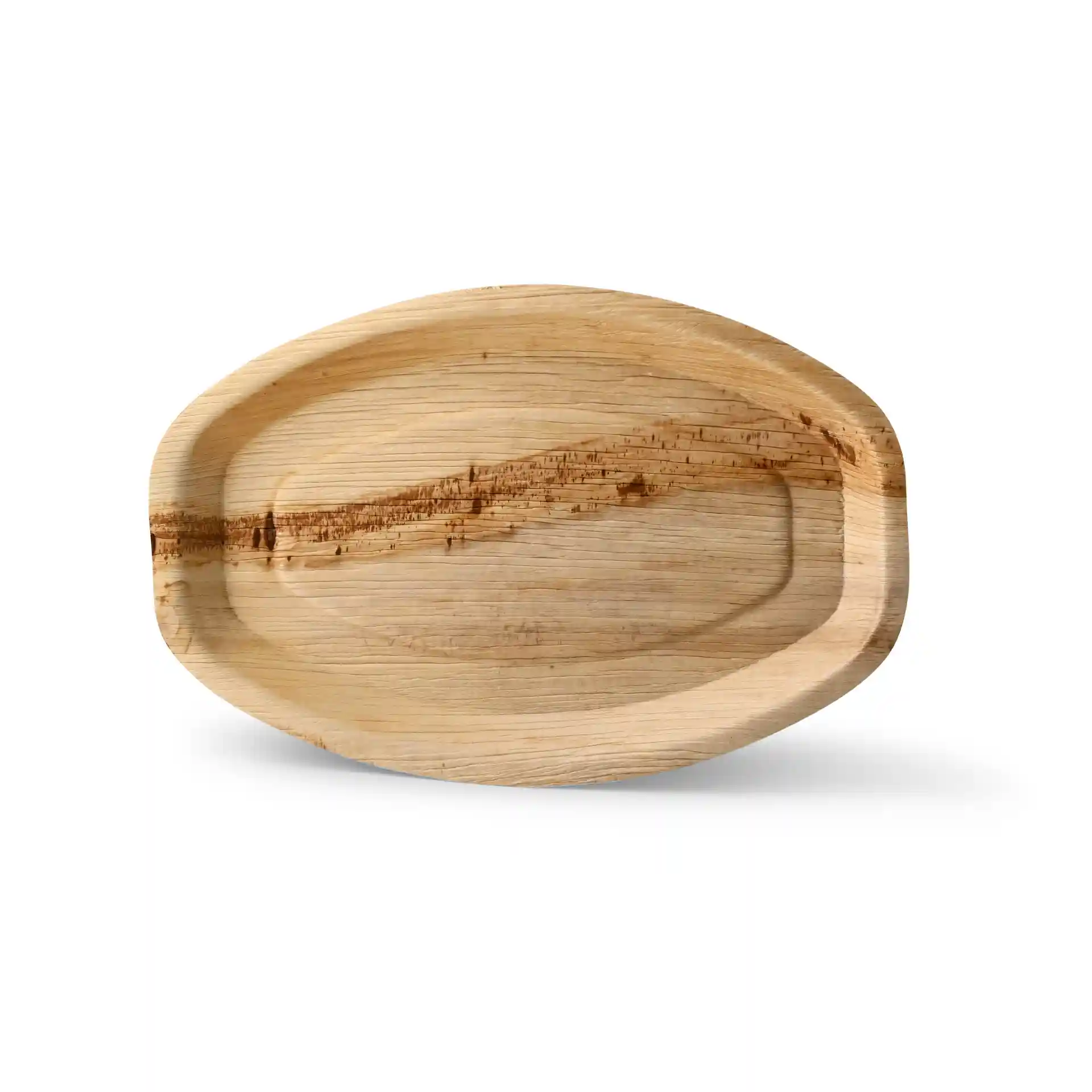 Rectangular palm leaf tray with a natural grain finish, measuring 38 x 25.5 cm.