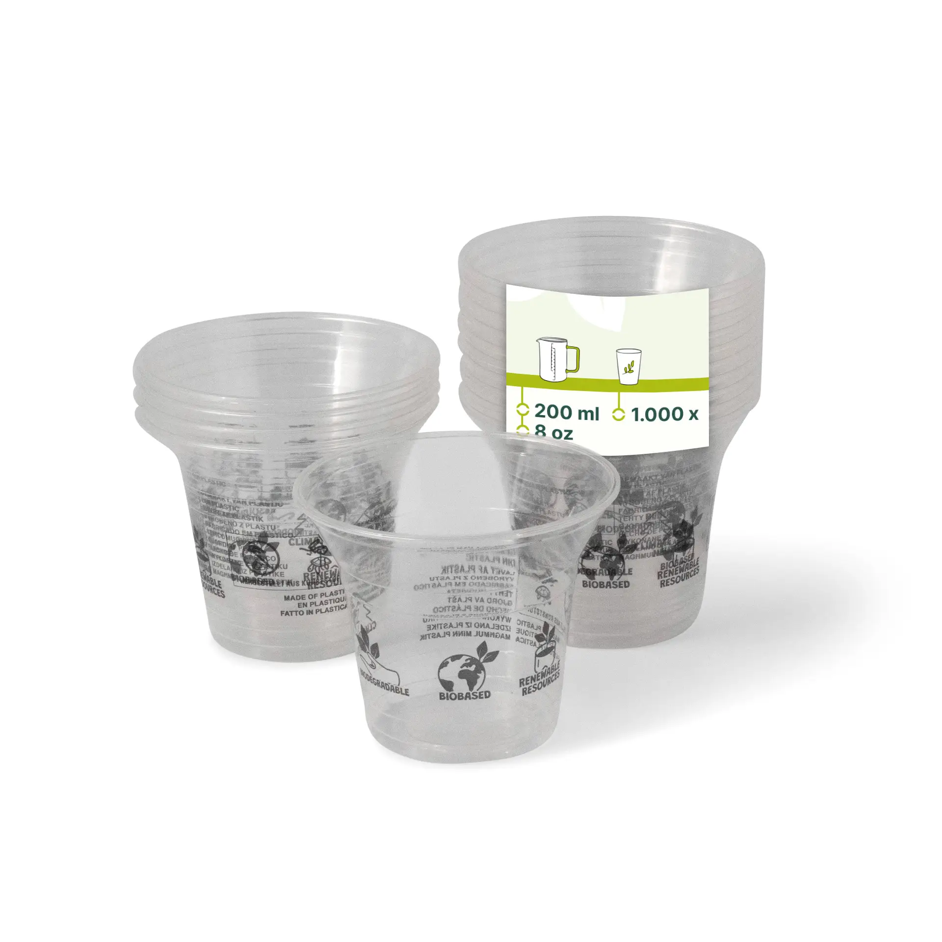 Smoothie Becher aus PLA 200 ml / 8 oz, Ø 96 mm Smoothie Becher aus PLA 200 ml / 8 oz, Ø 96 mm