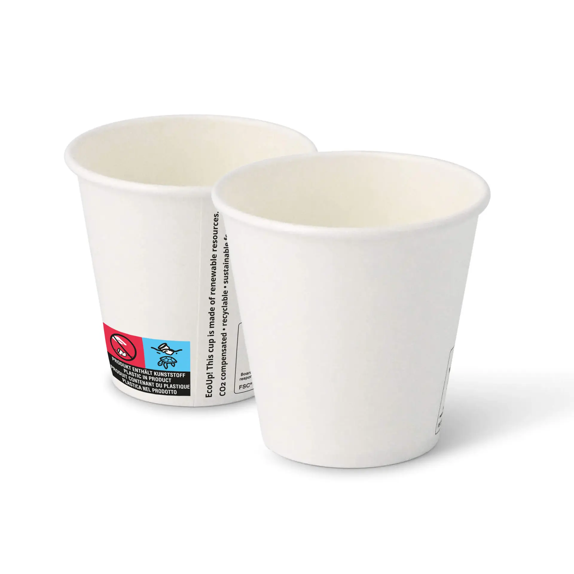 Pappbecher (beschichtet) 150 ml / 6 oz, Ø 80 mm, weiß