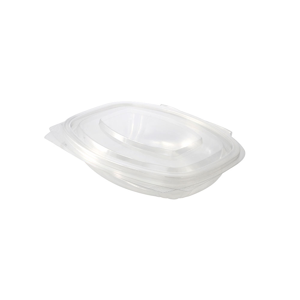 rPET-Feinkostbehälter 250 ml, Klappdeckel, rechteckig