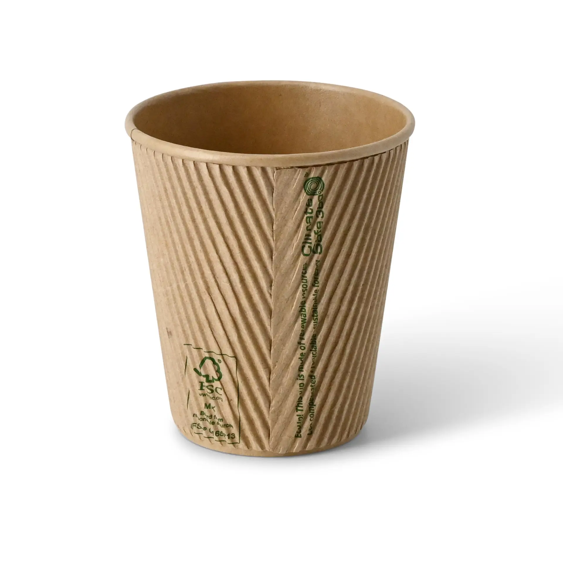 10 oz Takeaway coffee cups / Ripple cups, Ø 90 mm, kraft dhd04847-riffelbecher-kaffee-to-go-becher-250-ml-10-oz-90-mm-braun-2