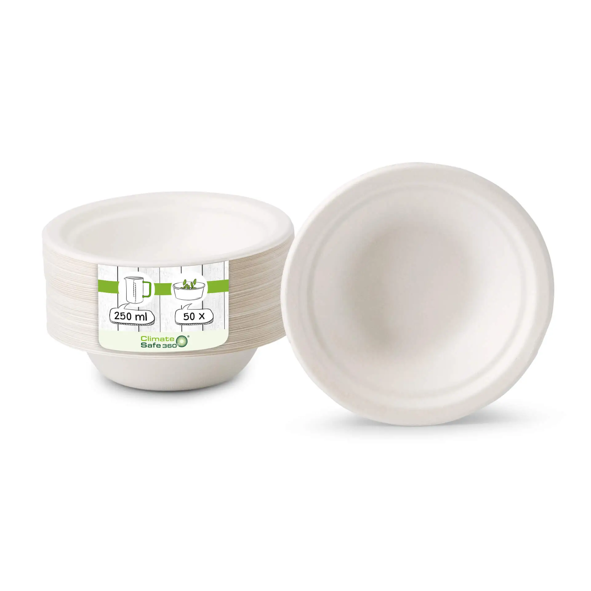 250 ml, Sugarcane-bowls, round