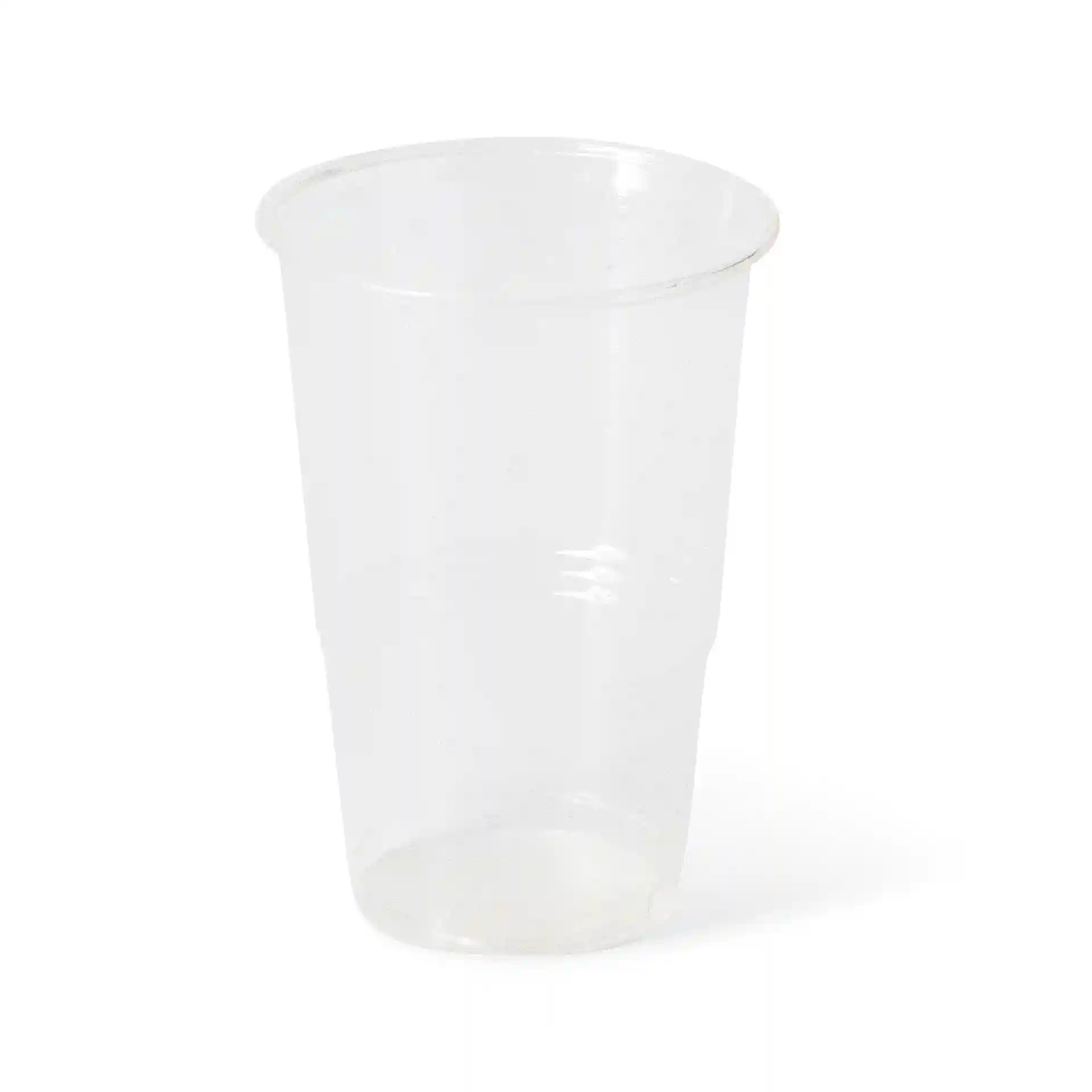 Transparenter 10 oz Becher aus PLA, mit einer Höhe von 110 mm und einem Durchmesser von 77 mm.
