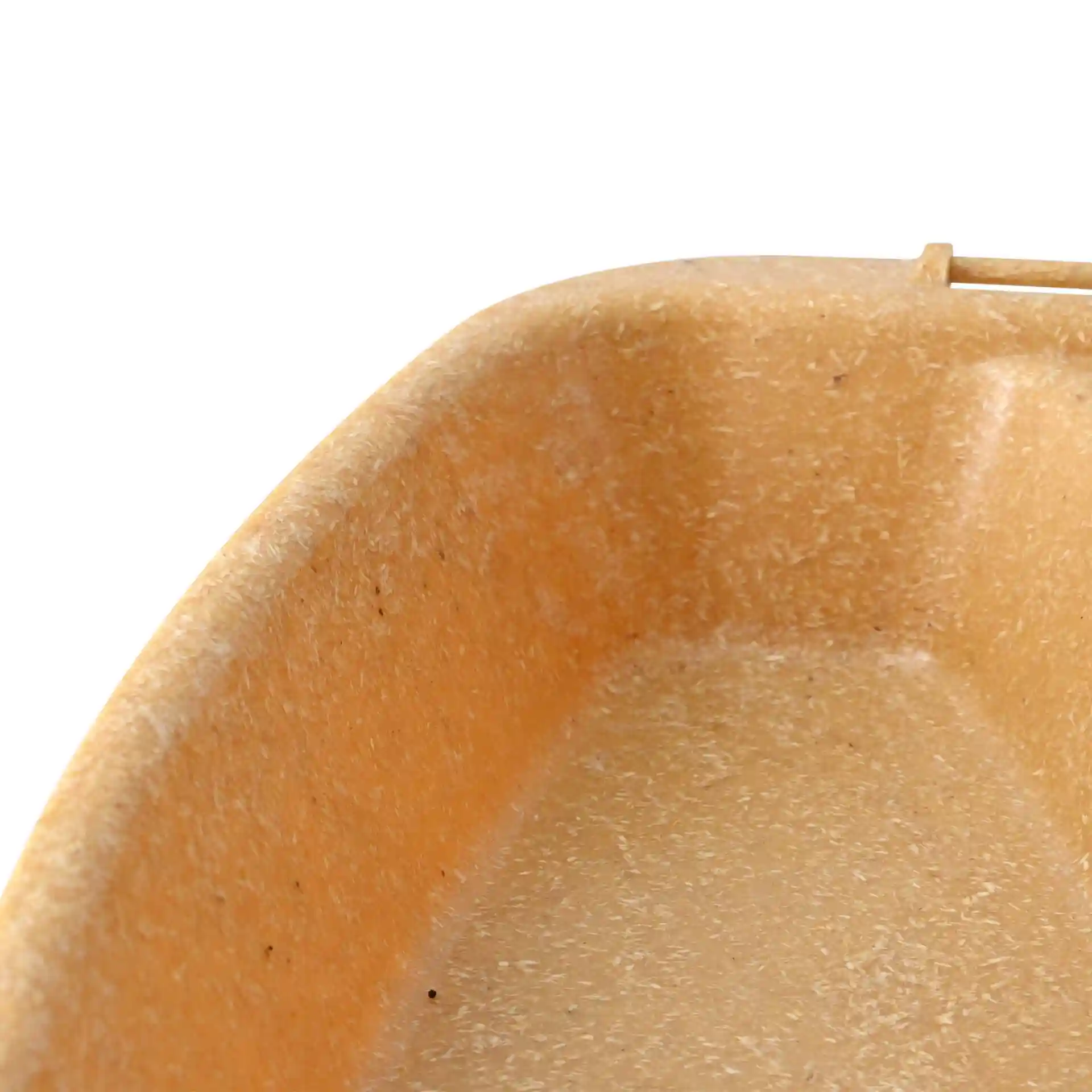 Deep reusable meal container with two compartments, brown bio compound material, dimensions 24.5 x 20 x 4.5 cm.