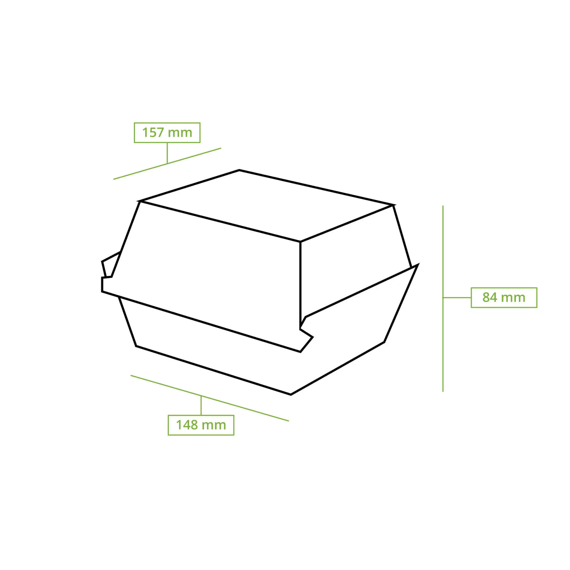 Reusable burger boxes "merways Box" 16 x 15 x 8.5 cm, cashew / creamy white Reusable burger boxes "merways Box" 16 x 15 x 8.5 cm, cashew / creamy white