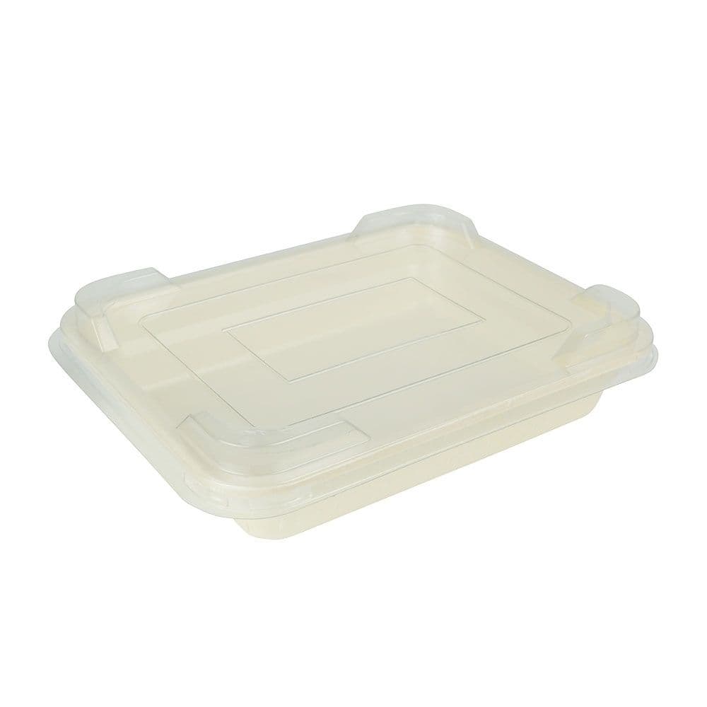 Zellulose-Menü-Schalen 1.300 ml, 25 x 17,7 x 4,5 cm, natur, biobeschichtet