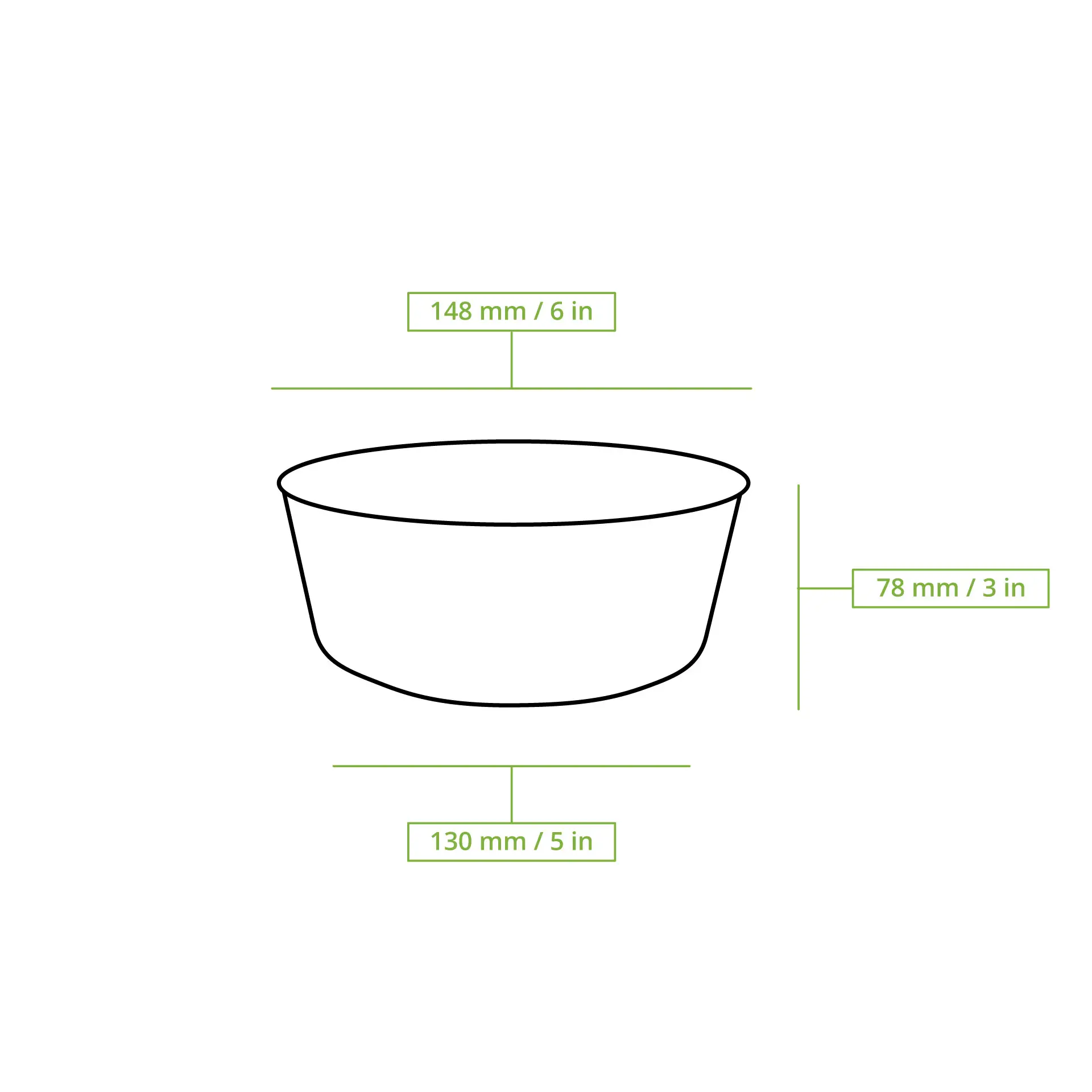 Paper-bowls (eco-friendly coating) 800 ml, Ø 150 mm, brown, round