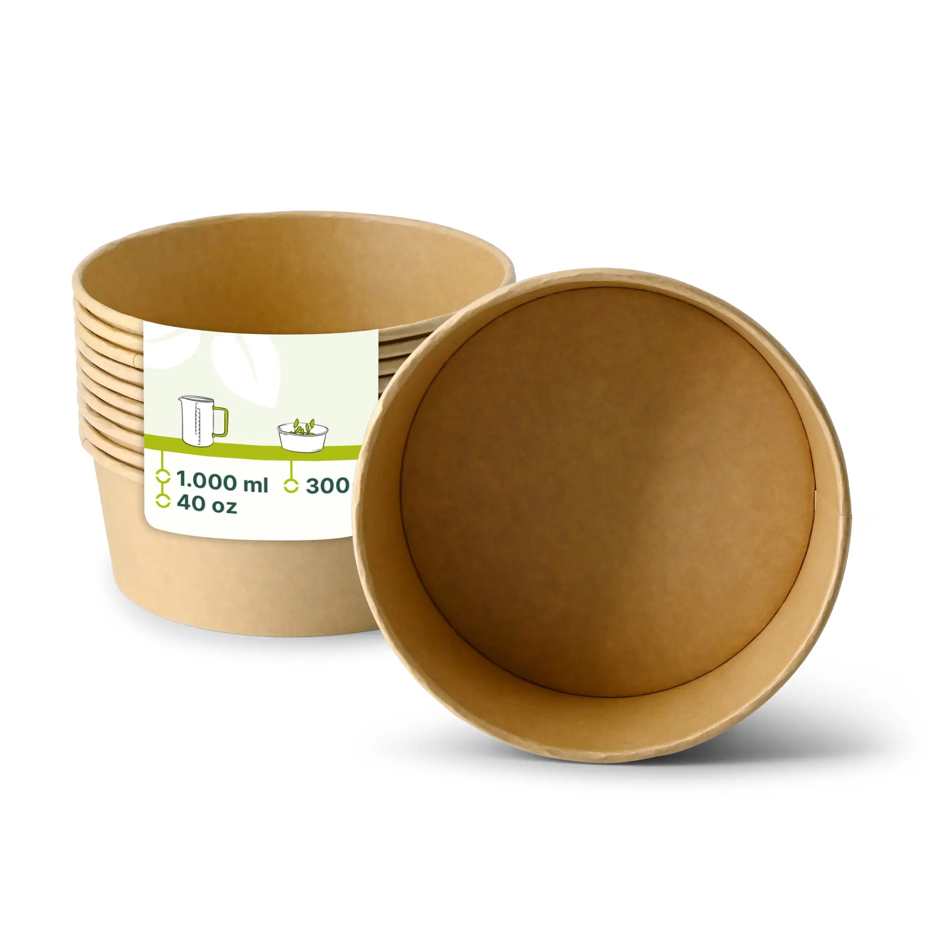 Cardboard Bowl / Salad Bowl (eco-friendly coating) 1000 ml, Ø 185 mm, brown, round dfc08832-kartonschale-salatschale-bio-beschichtet-1000-ml-185-mm-braun