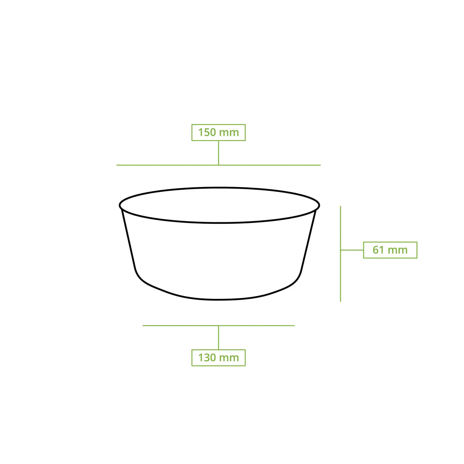 Paper-bowls (eco-friendly coating) 650 ml, Ø 150 mm, brown, round