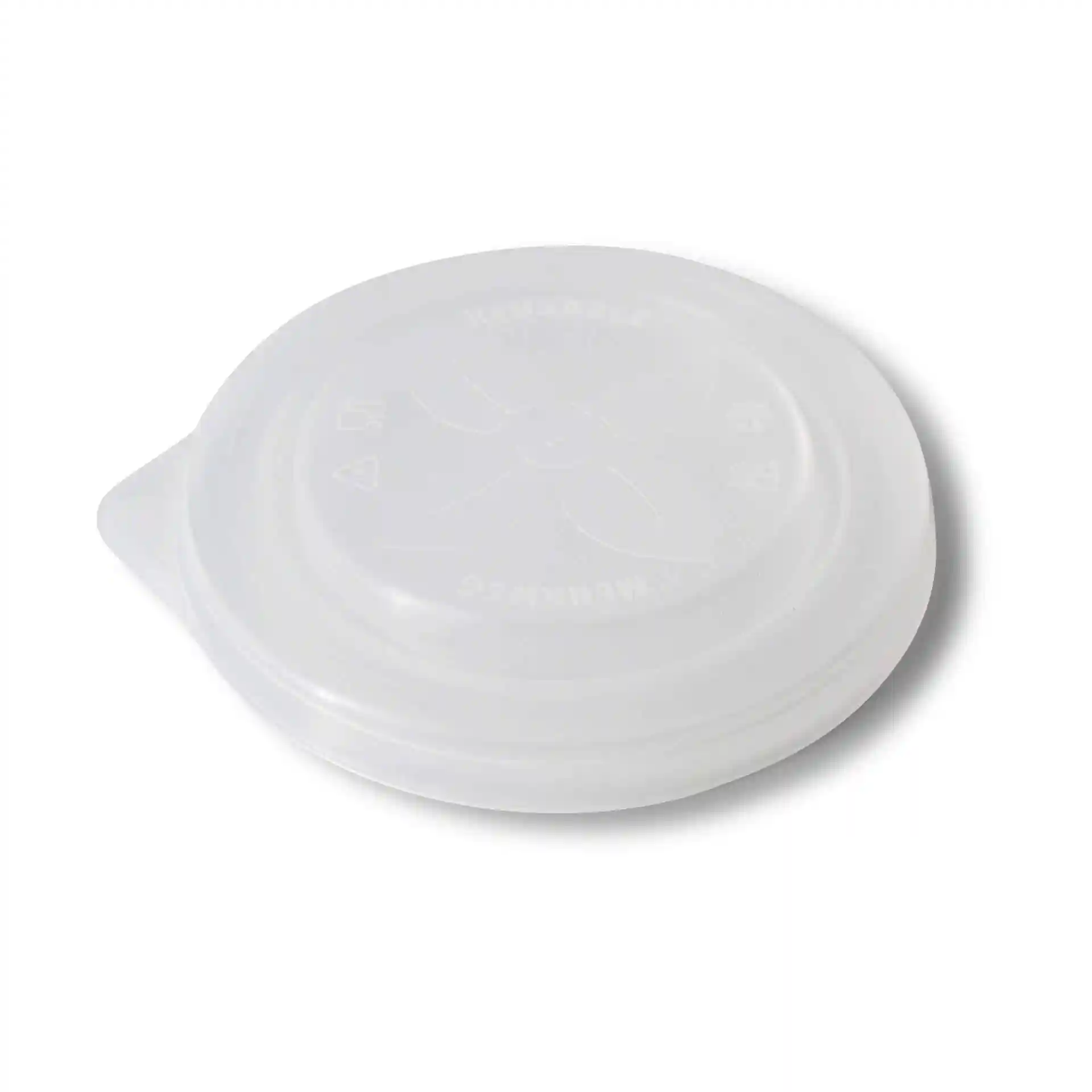 Transparent reusable lid for "merways Cup" with a diameter of 95 mm and a height of 15 mm.