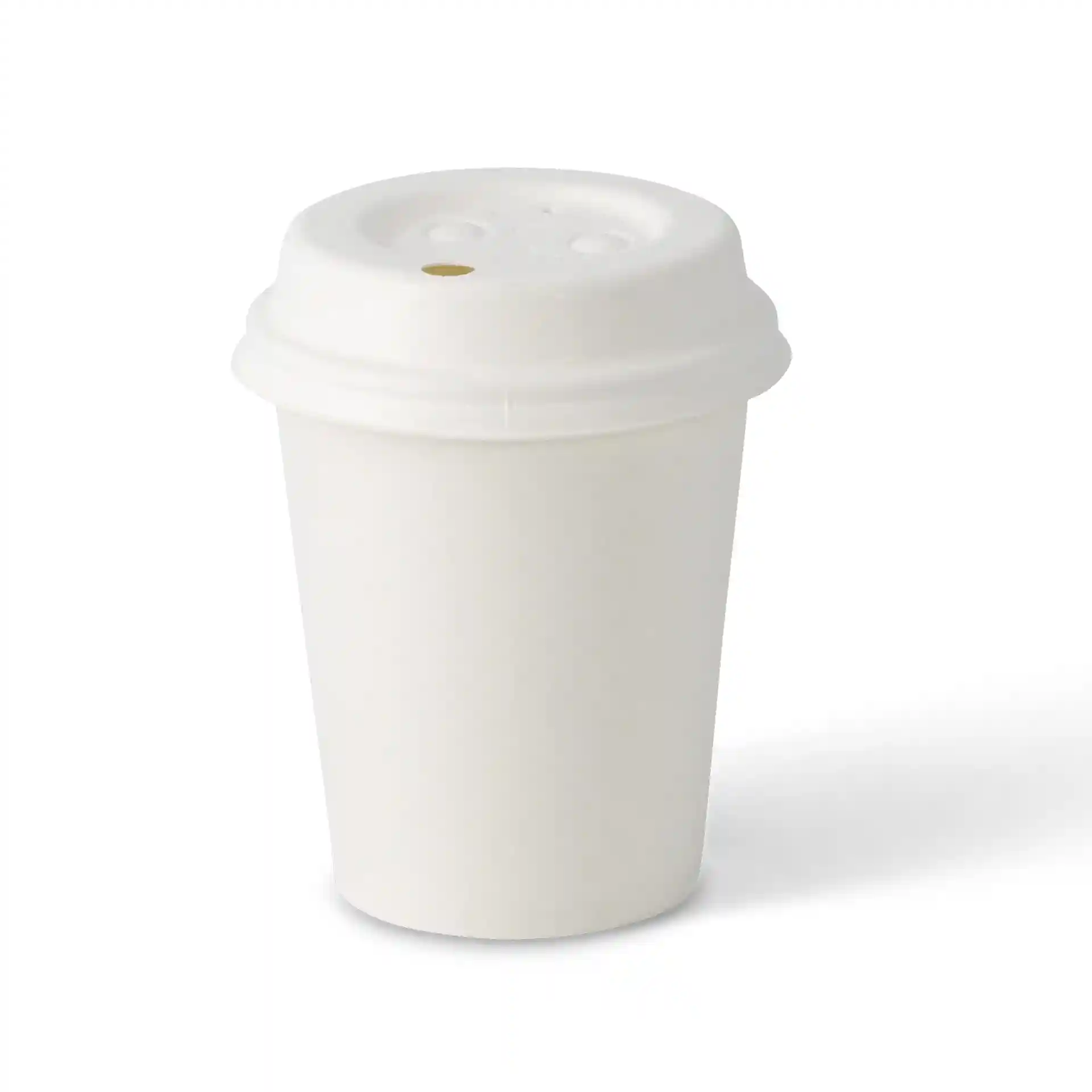 Weißer Becher mit einfacher Wand, 200 ml Fassungsvermögen und einem Durchmesser von 80 mm.