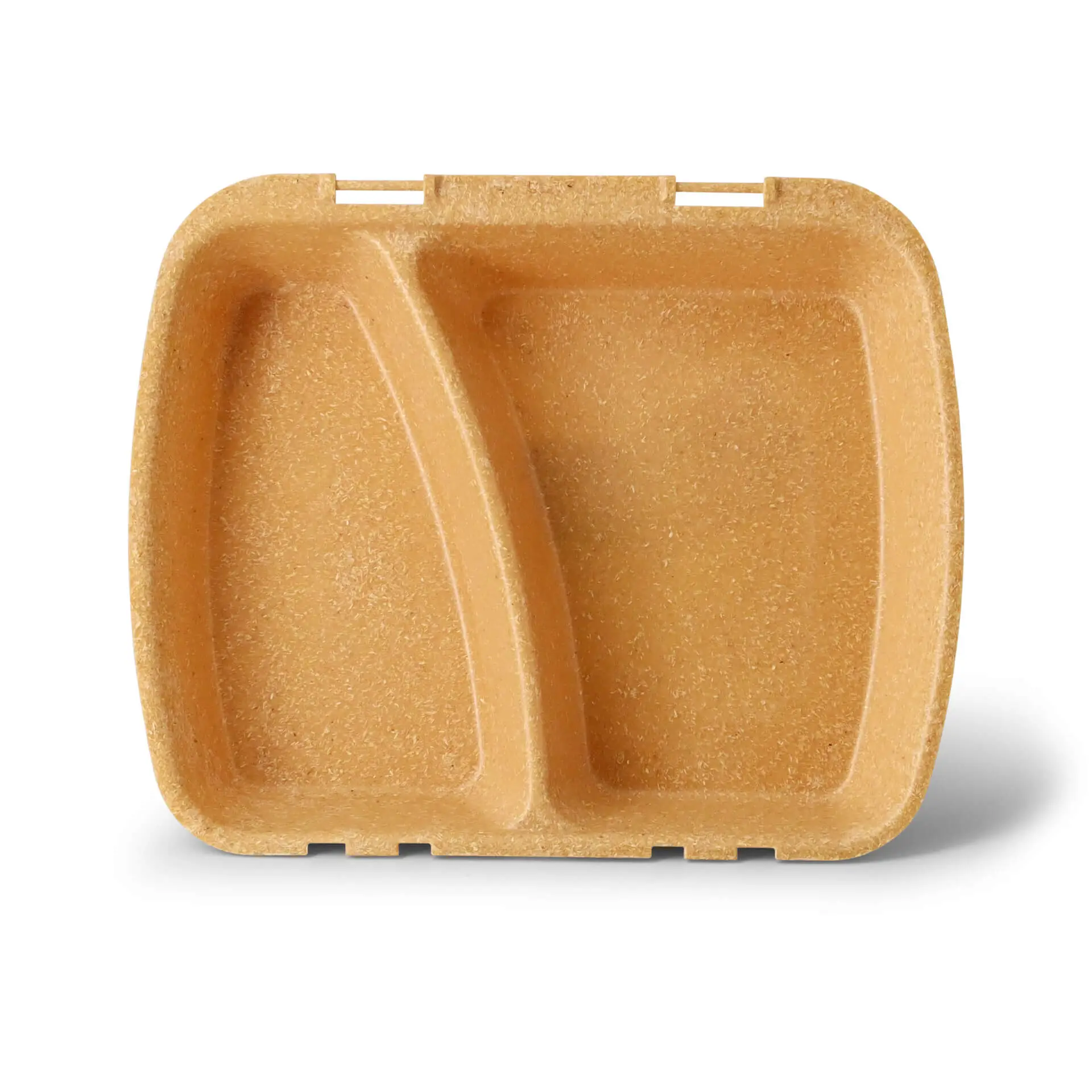 | 2 FÜR 1 | Mehrweg Menübehälter "merways Box" 24,5 x 20 x 4,5 cm, 2 Kammern, HP4/2, Karamell / braun