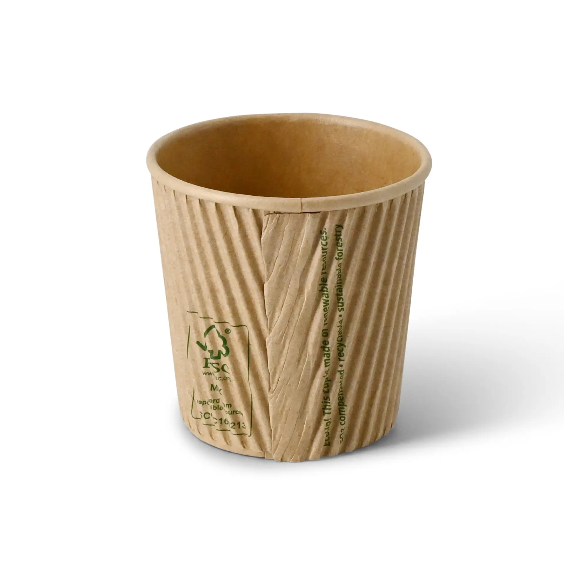 4 oz Takeaway coffee cups / Ripple cups, Ø 62 mm, kraft