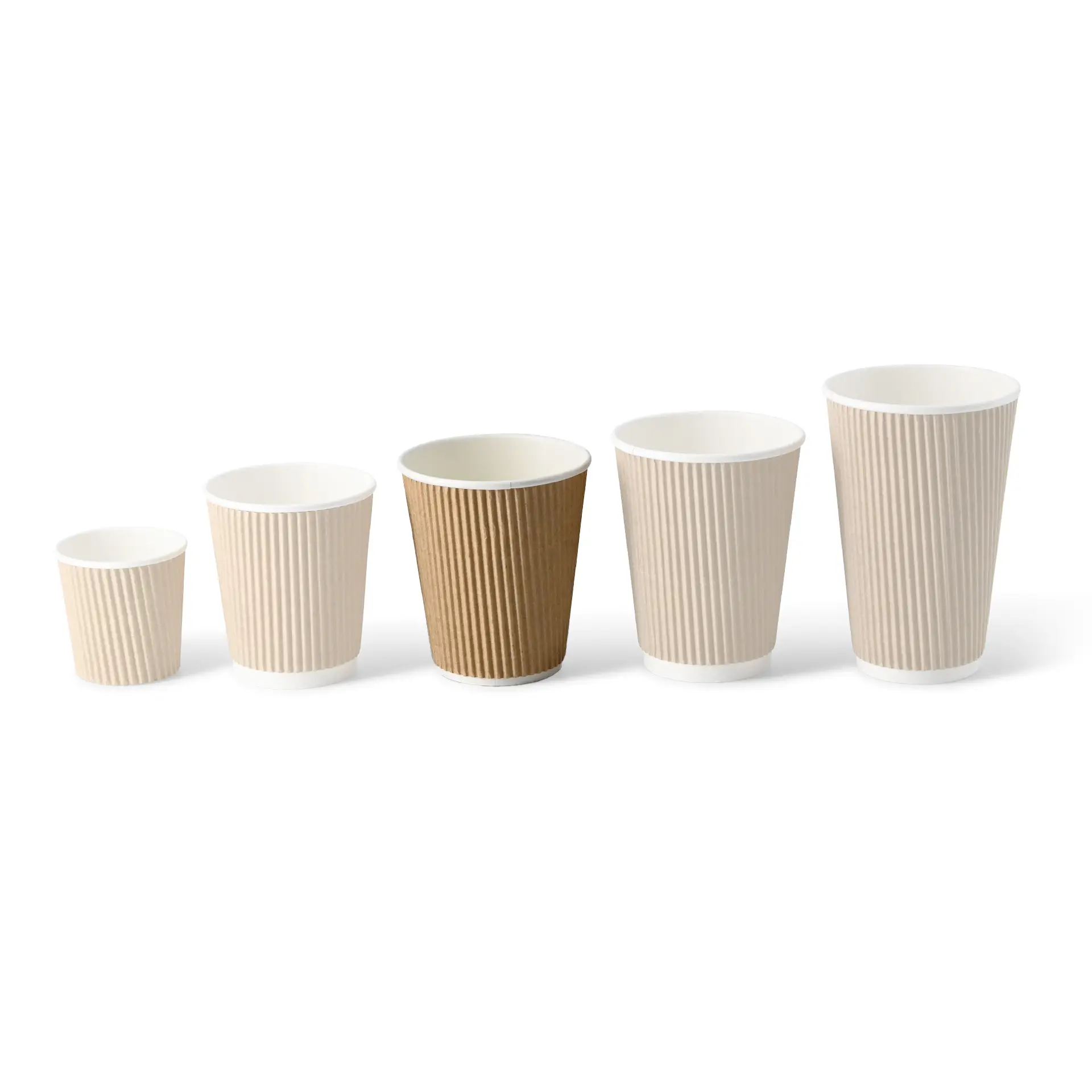 10 oz Takeaway coffee cups / Ripple cups, Ø 90 mm, kraft dhd04926-riffelbecher-coffee-to-go-becher-250-ml-10-oz-90-mm-braun-innen-weiss-9