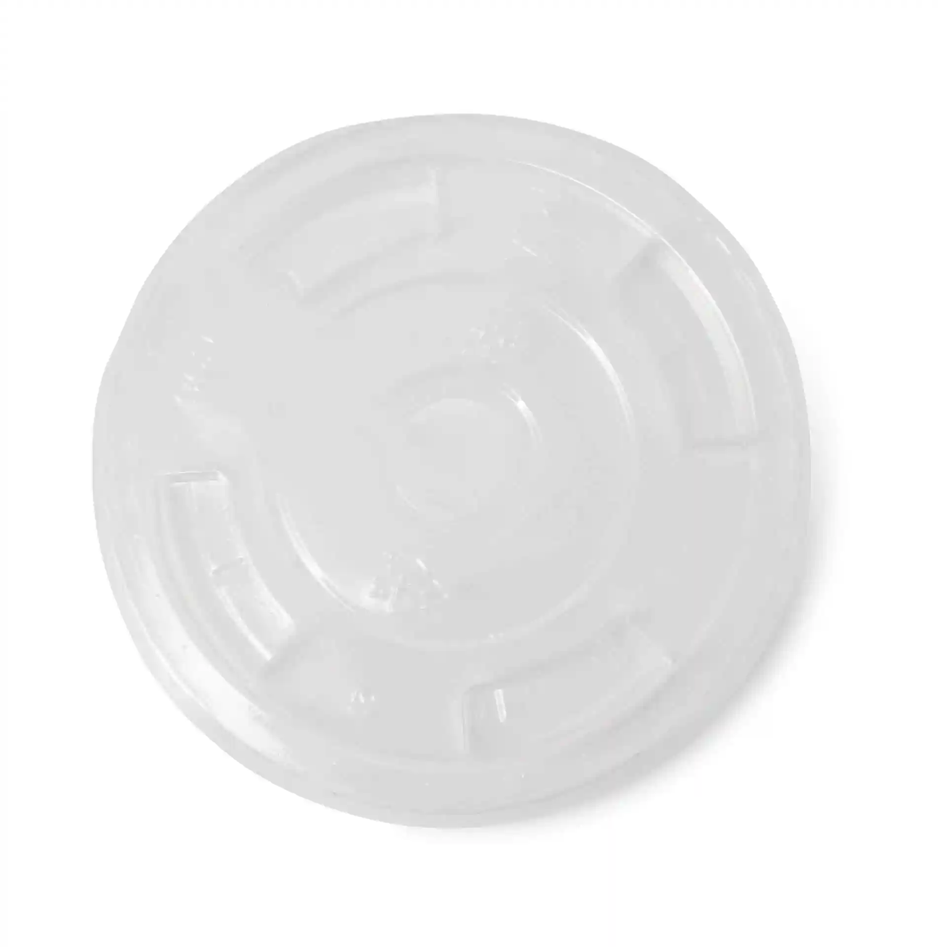 Transparent PLA flat lid with a straw hole, measuring 96 mm in diameter and 8 mm in height.
