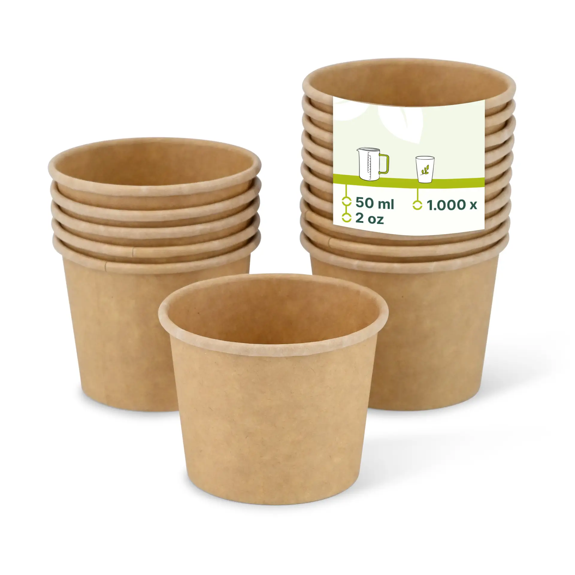 Portionsbecher aus Karton (beschichtet) 50 ml, Ø 62 mm, braun Portionsbecher aus Karton (beschichtet) 50 ml, Ø 62 mm, braun
