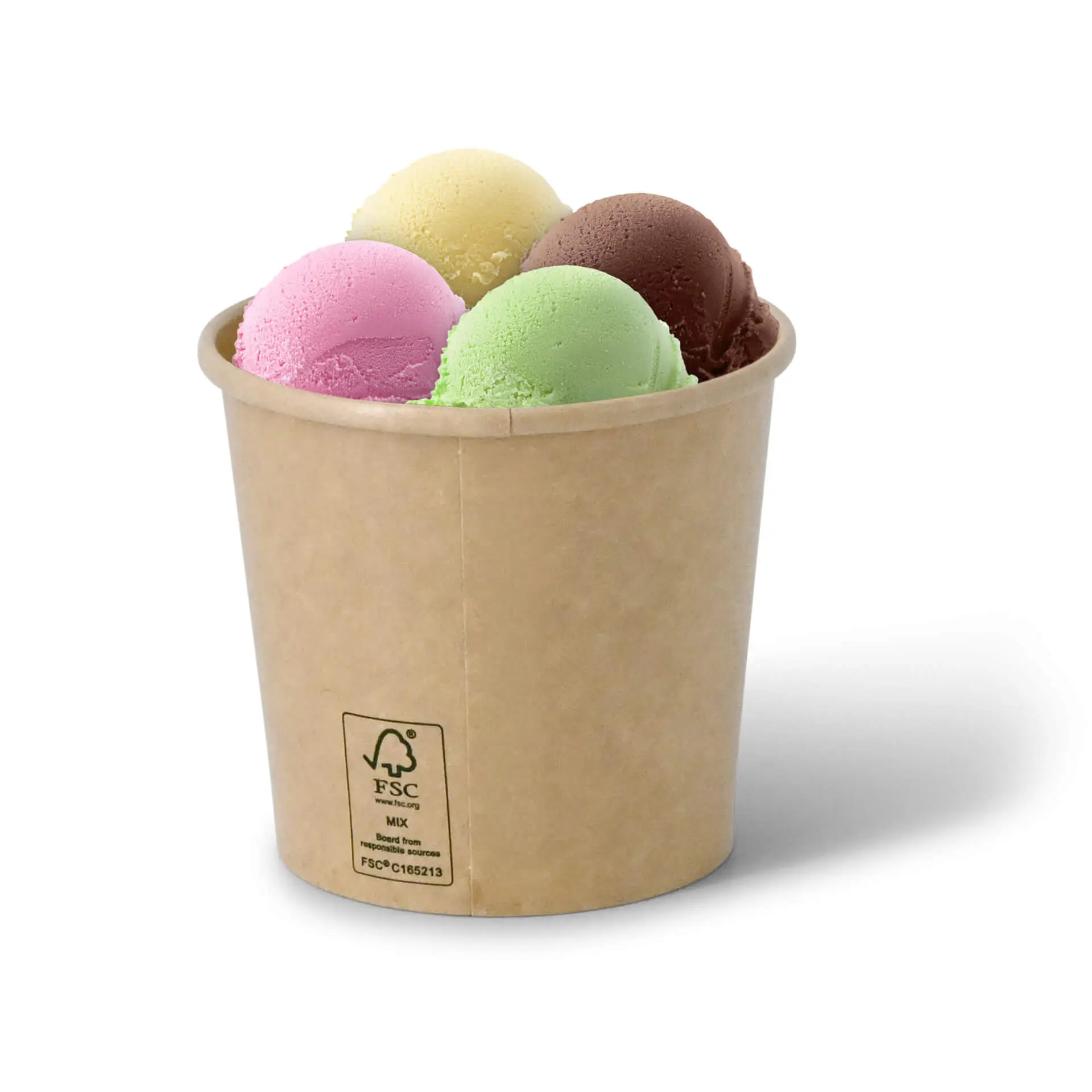 Eisbecher aus Pappe L, 250 ml, max. 350 ml, Ø 92 mm, braun