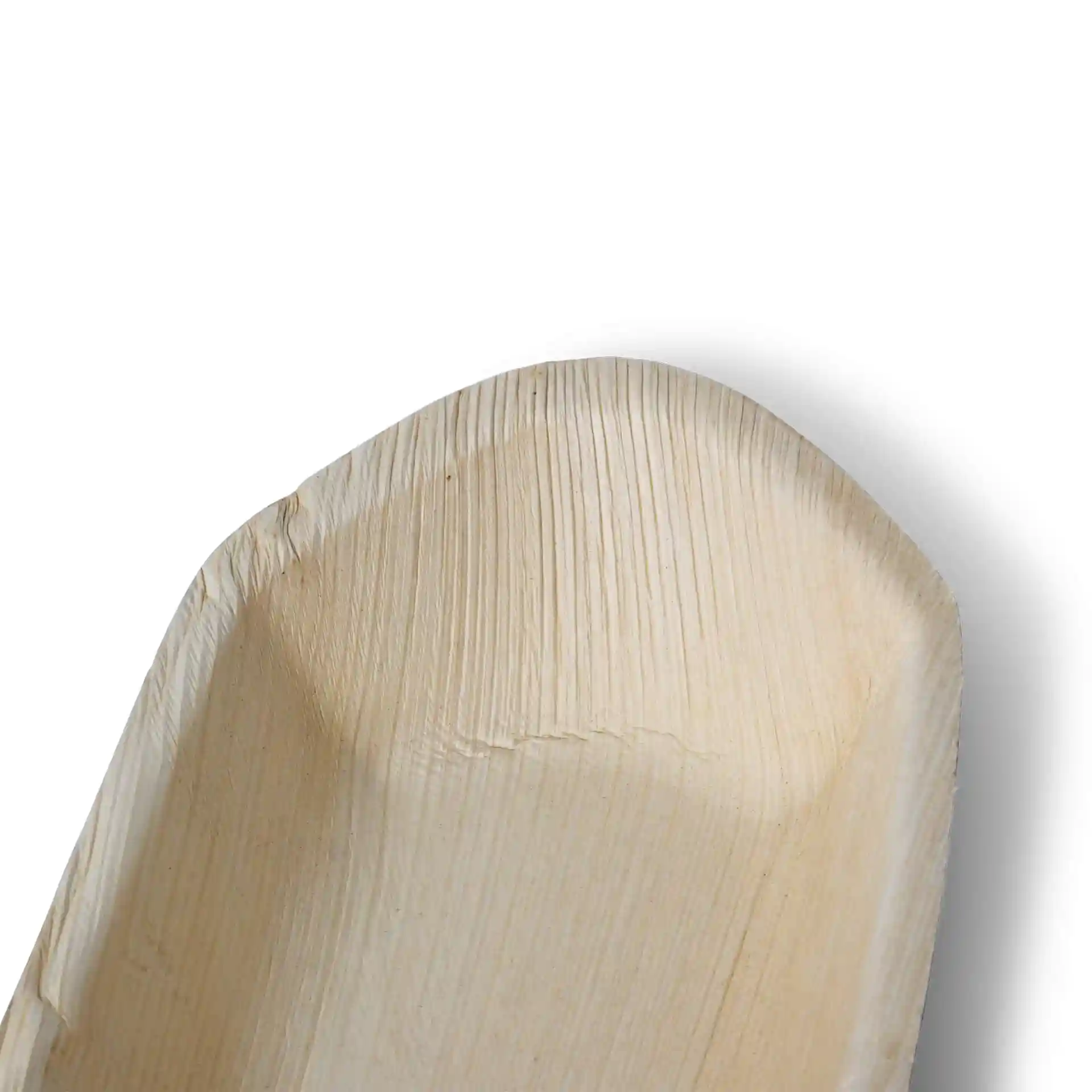 Tiefe Palmblattboot mit einer Maserung, 20 cm lang und 11,8 cm breit.